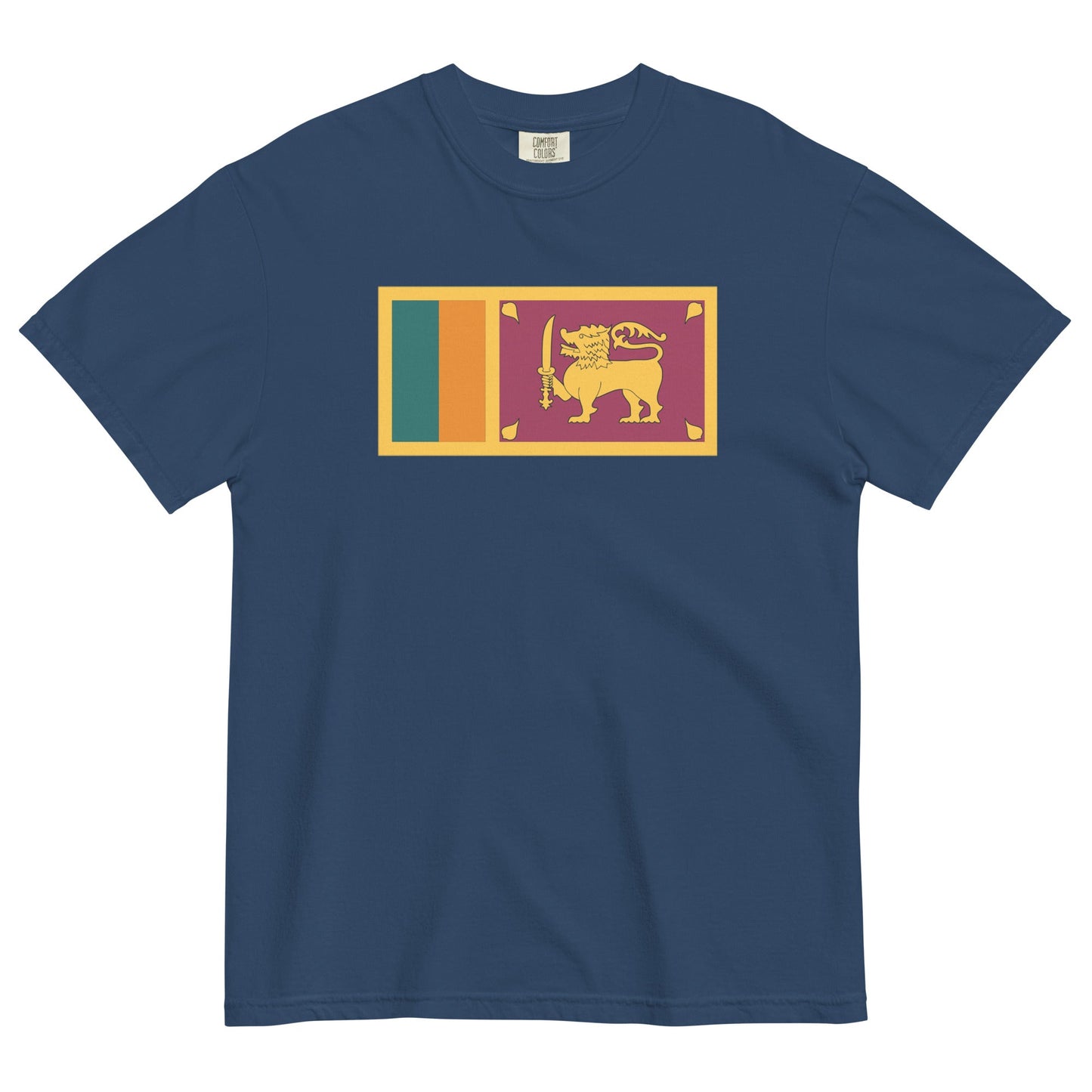 Stylish Sri Lanka flag t-shirt laid flat, 3X large, black