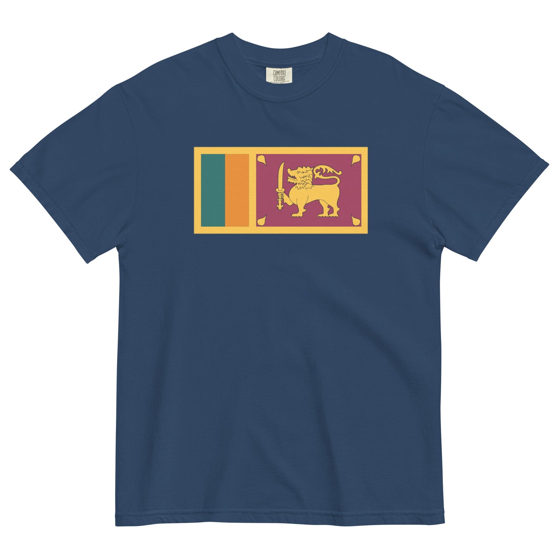 Stylish Sri Lanka flag t-shirt laid flat, 3X large, black