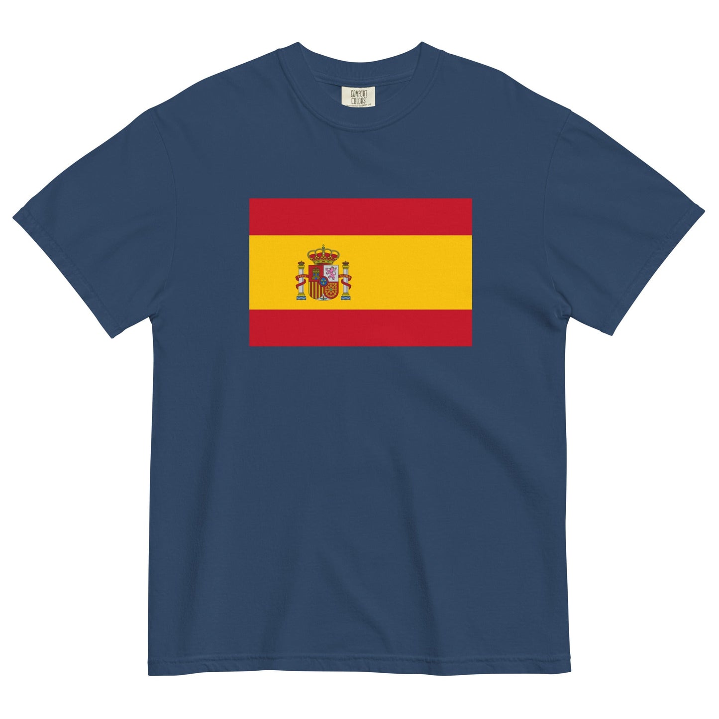 Stylish Spain flag t-shirt laid flat, large, grey