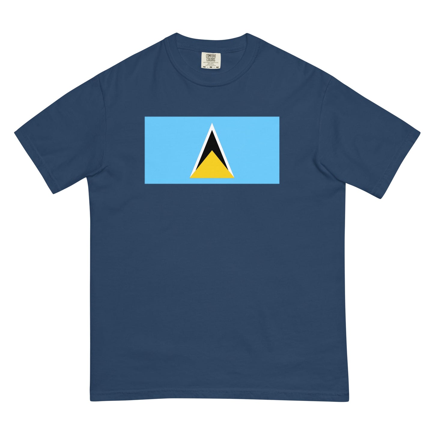 Flag tee representing Saint Lucia in red, small