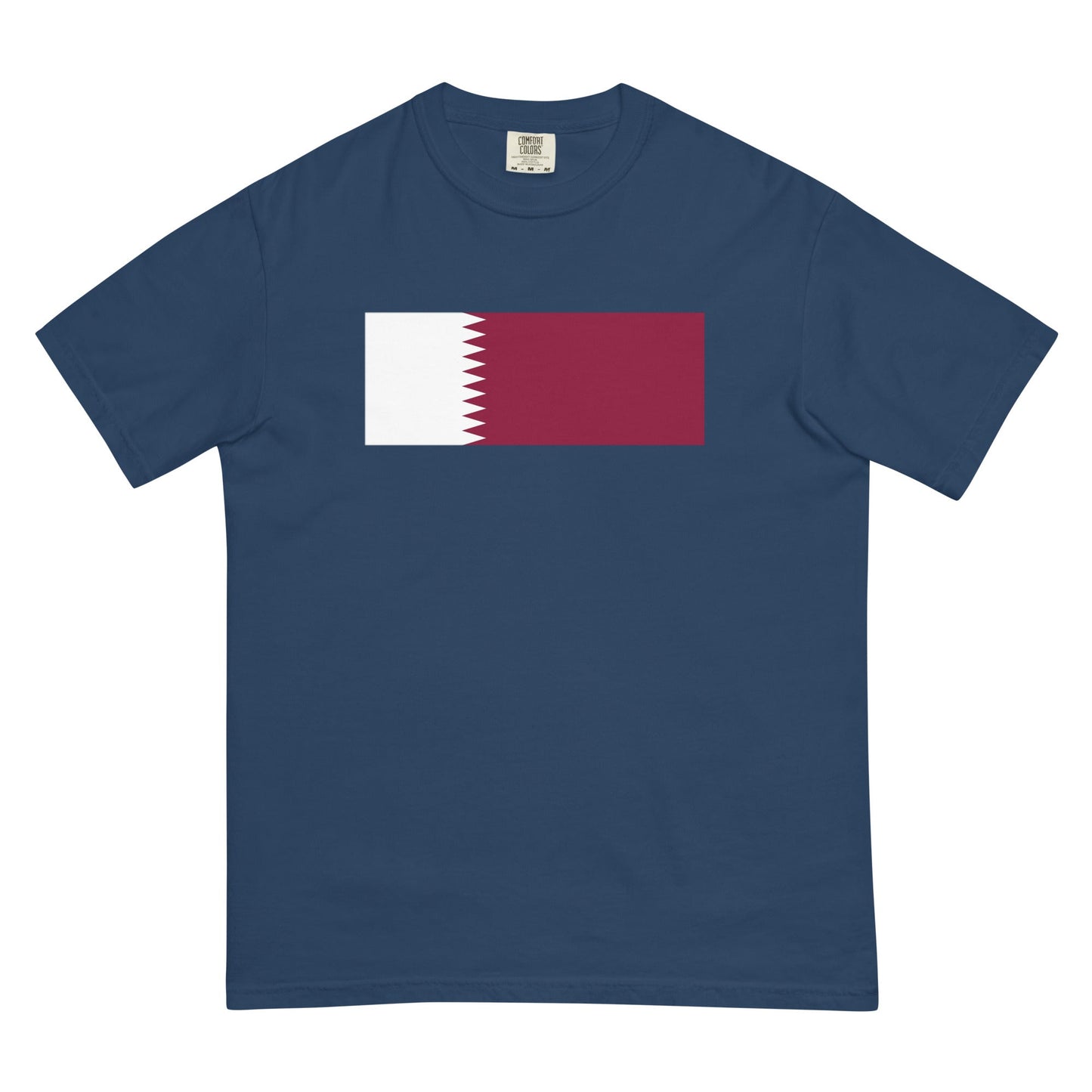 Flag tee representing Qatar in true navy, medium