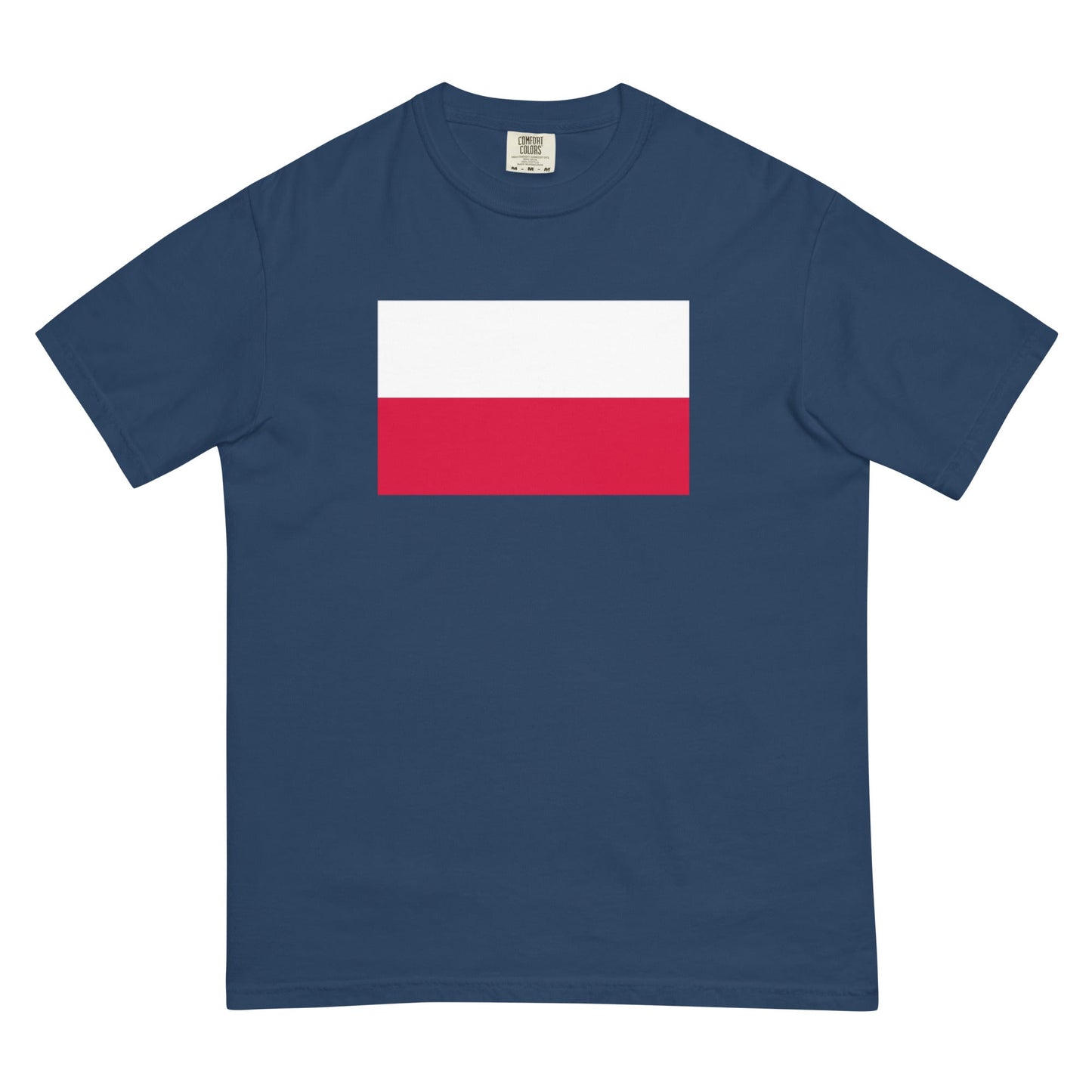 Bold Poland flag design tee in black, small