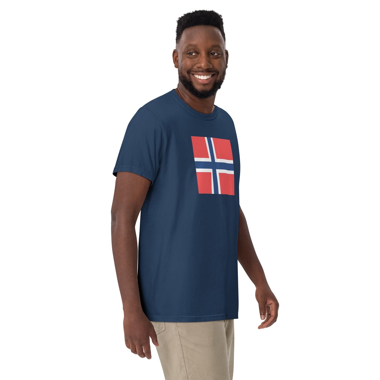 black shirt with Norway flag design, large