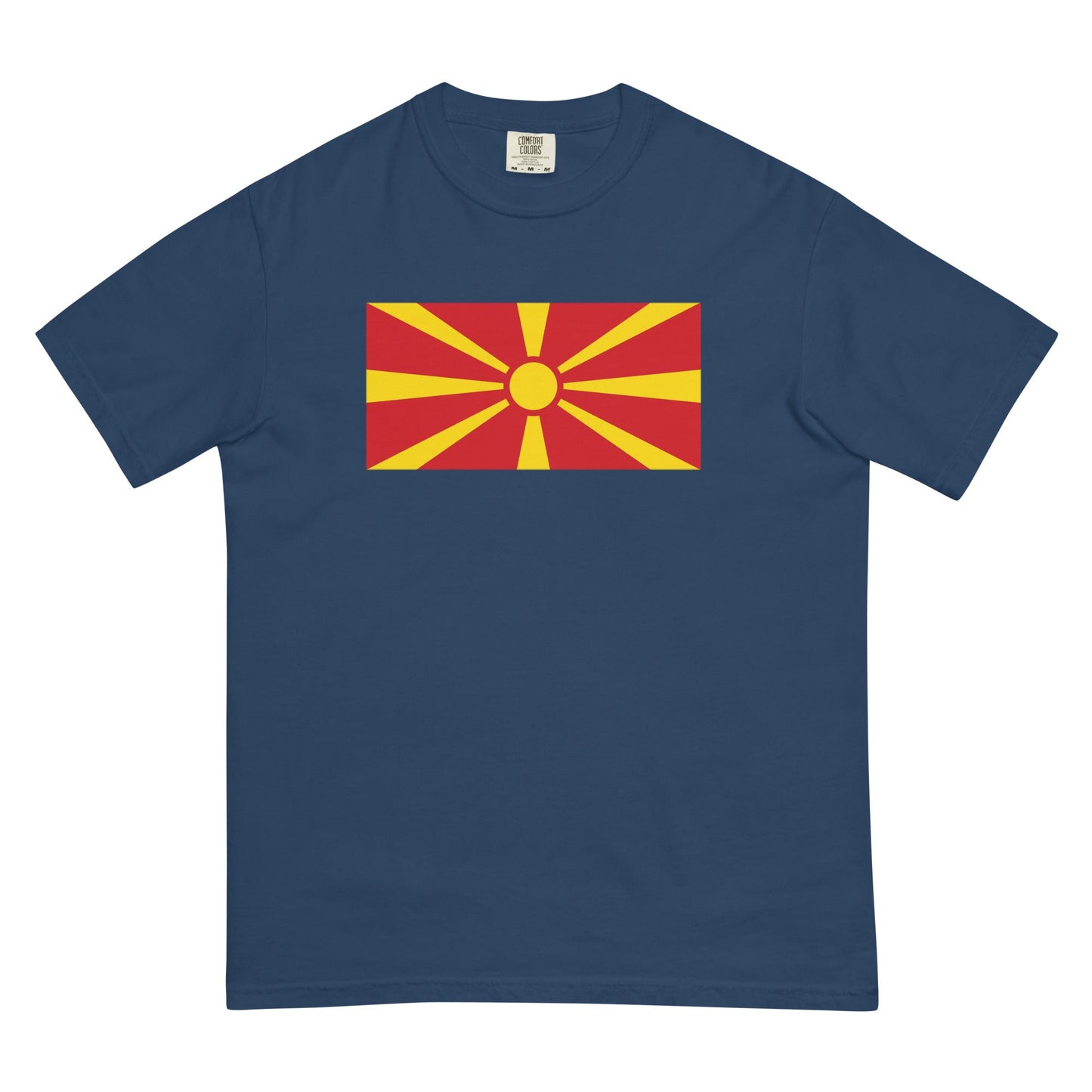 Bold North Macedonia Formerly Macedonia flag design tee in red, medium