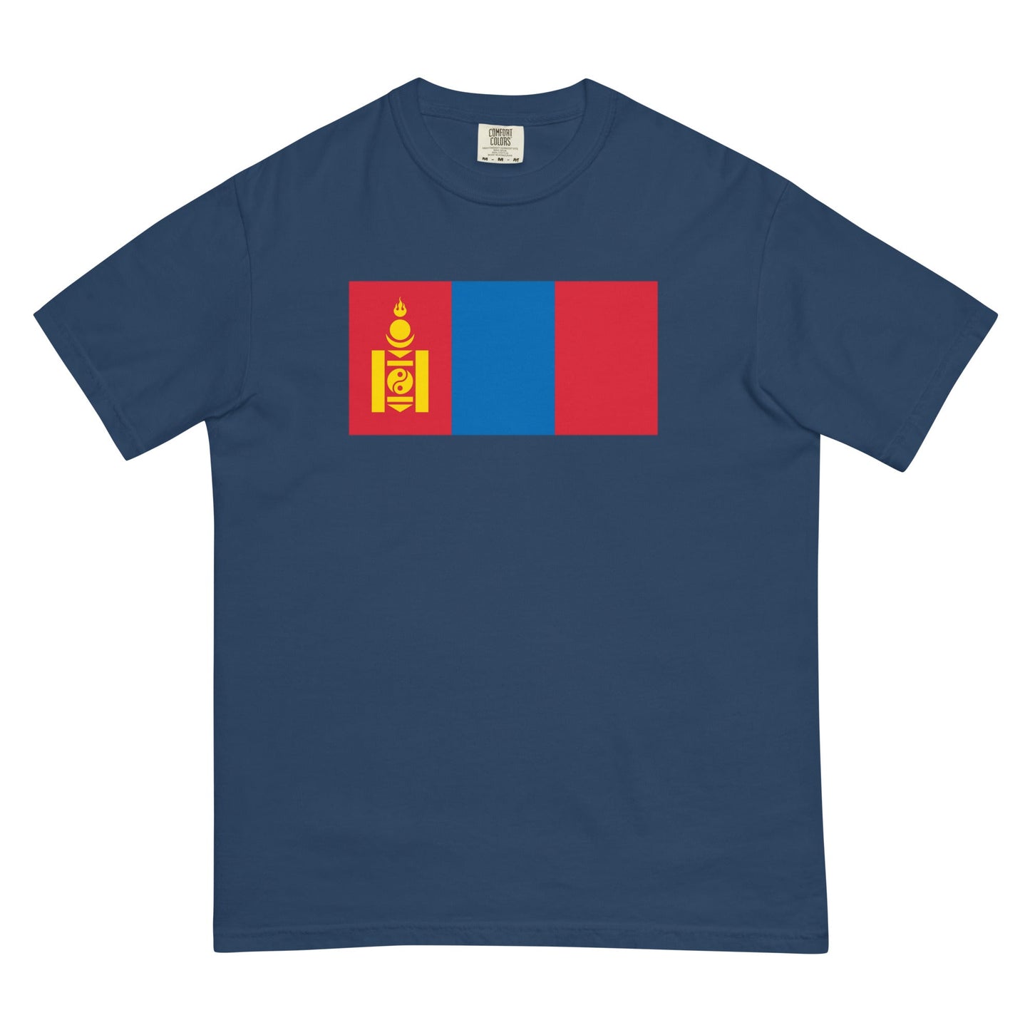 Flag tee representing Mongolia in blue spruce, small