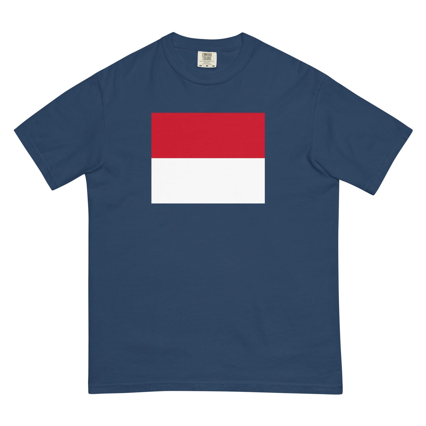 Flag tee representing Monaco in true navy, 3X large
