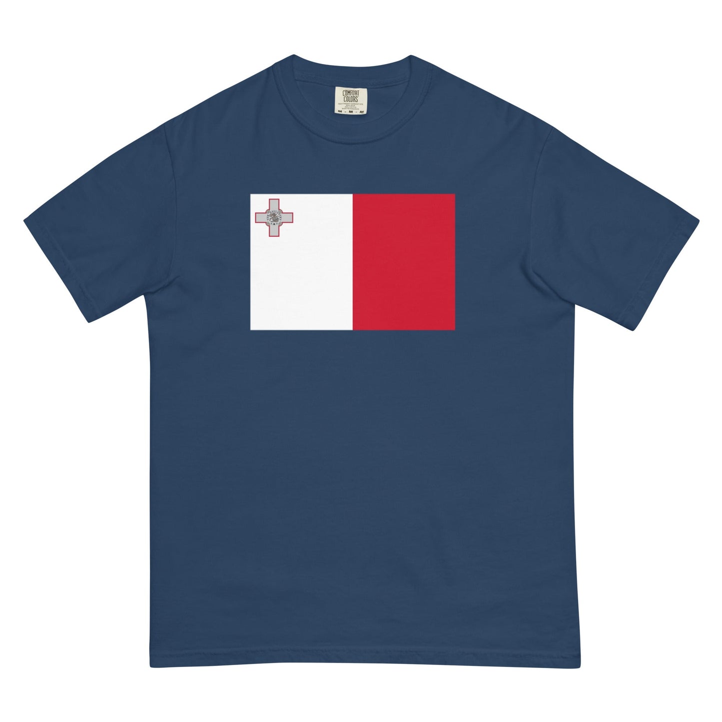 true navy shirt with Malta flag design, 4X large