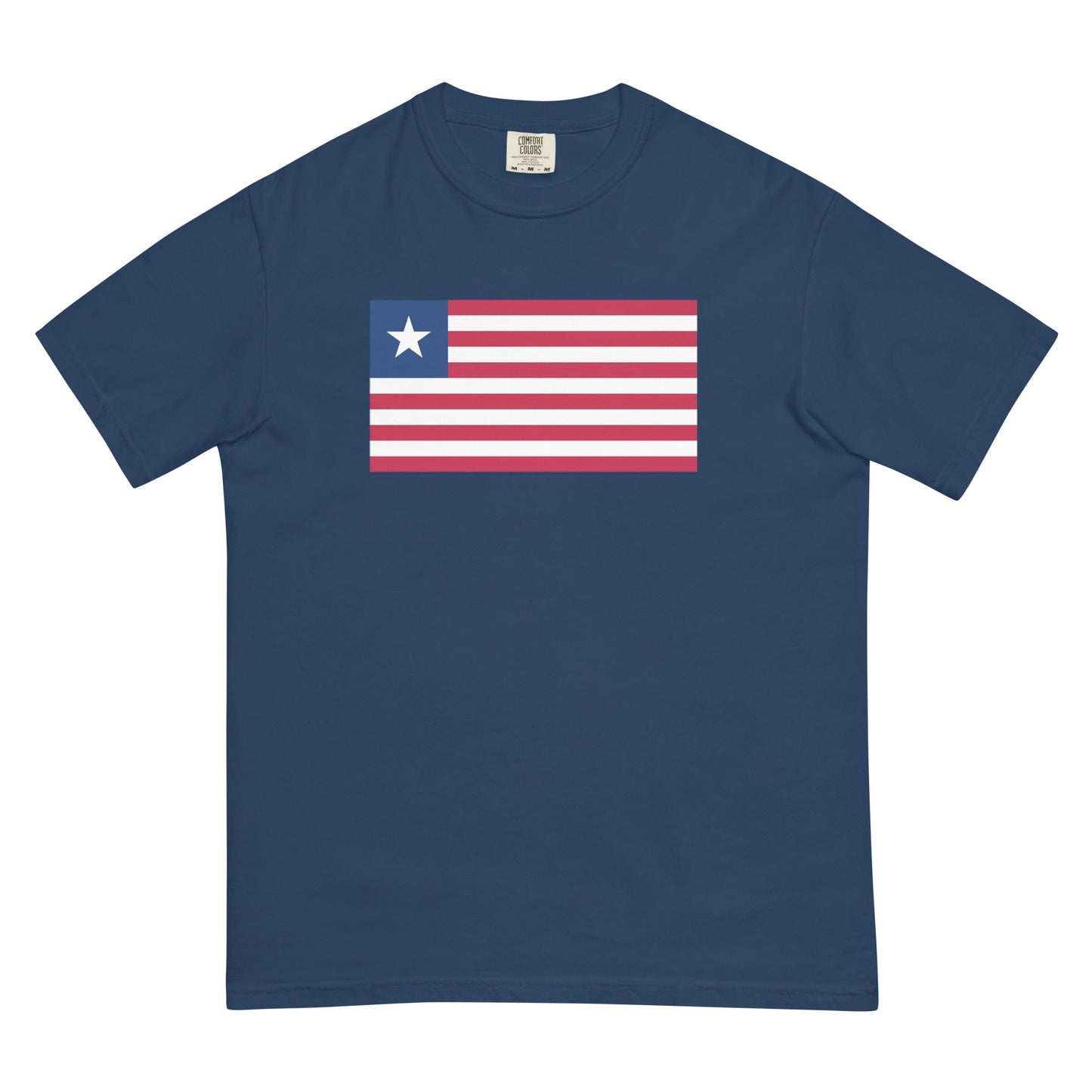 Flag tee representing Liberia in red, 4X large