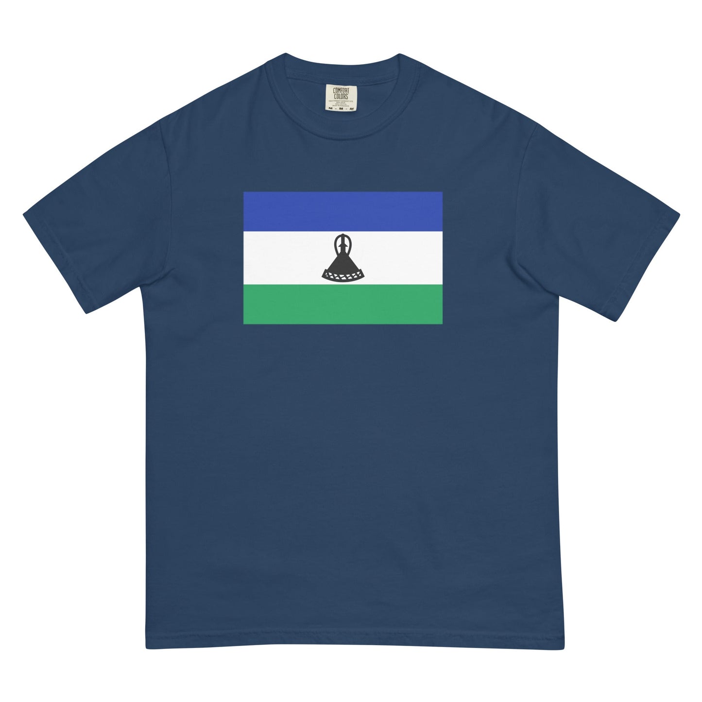 Flat lay of red Lesotho flag tee, 4X large size