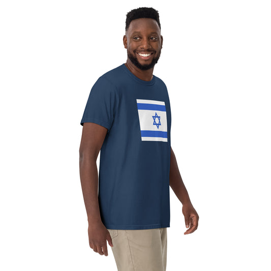 Flag tee representing Israel in black, medium