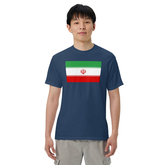 black shirt with Iran flag design, medium