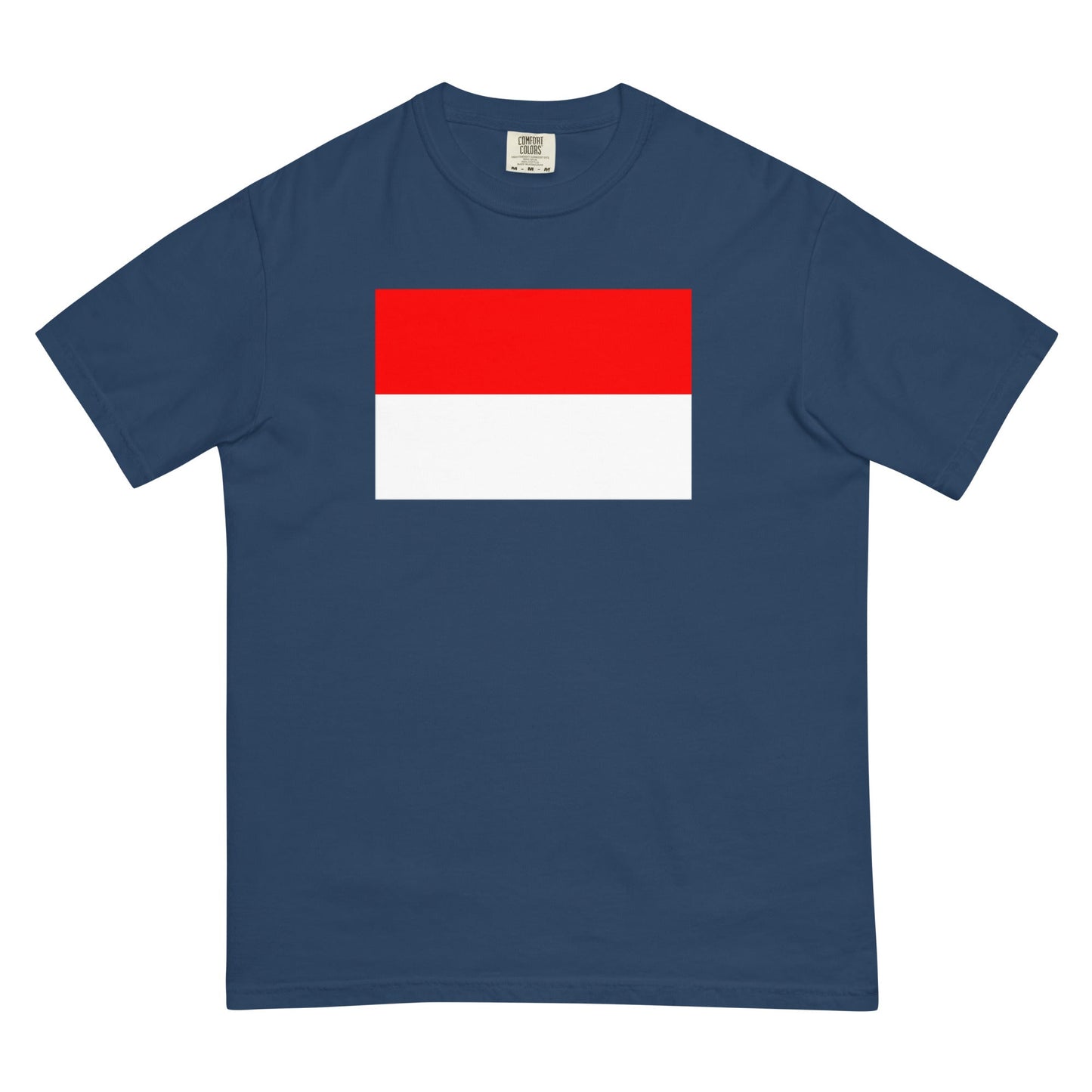 Indonesia flag shirt in blue spruce, size large