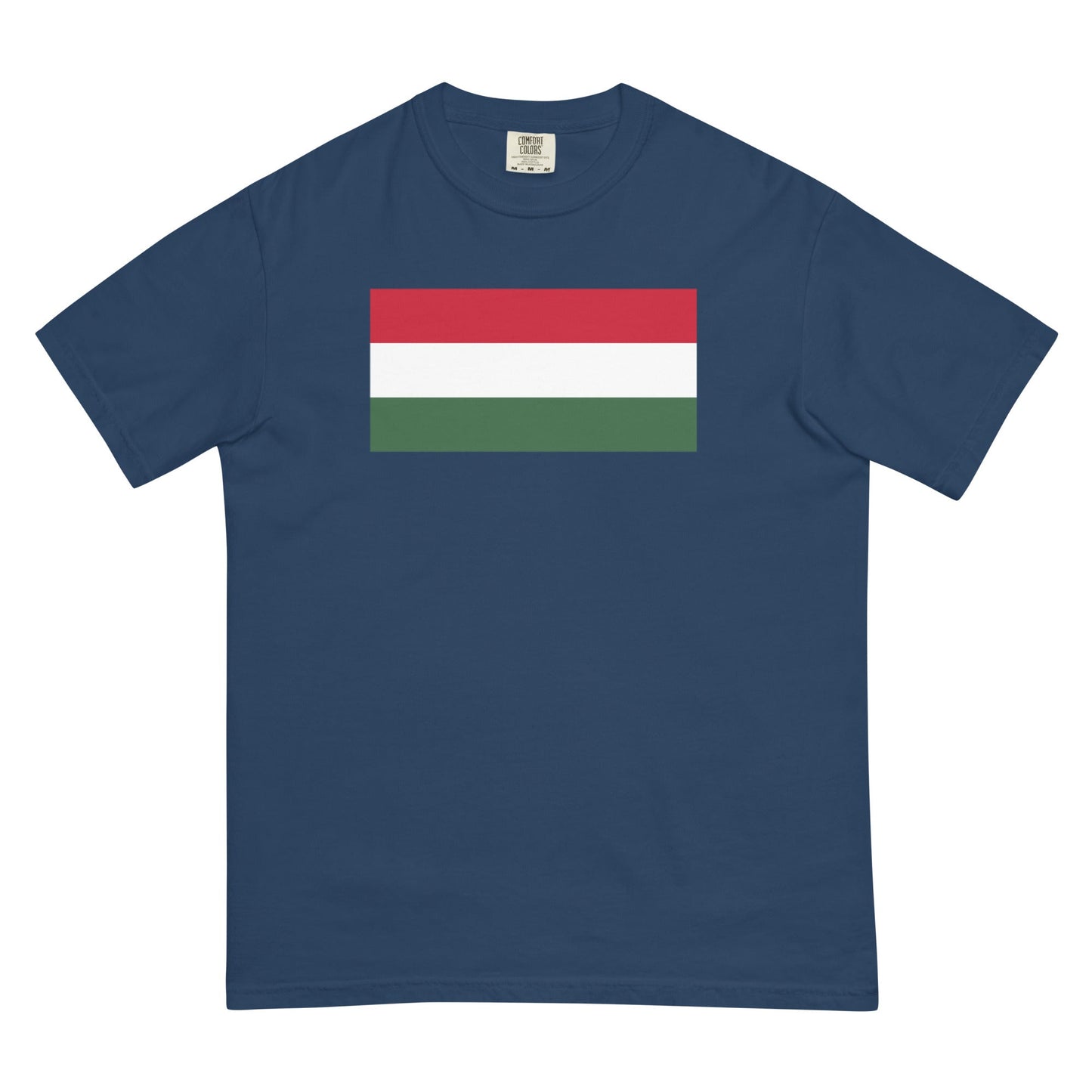 Stylish Iceland 1 flag t-shirt laid flat, medium, crimson
