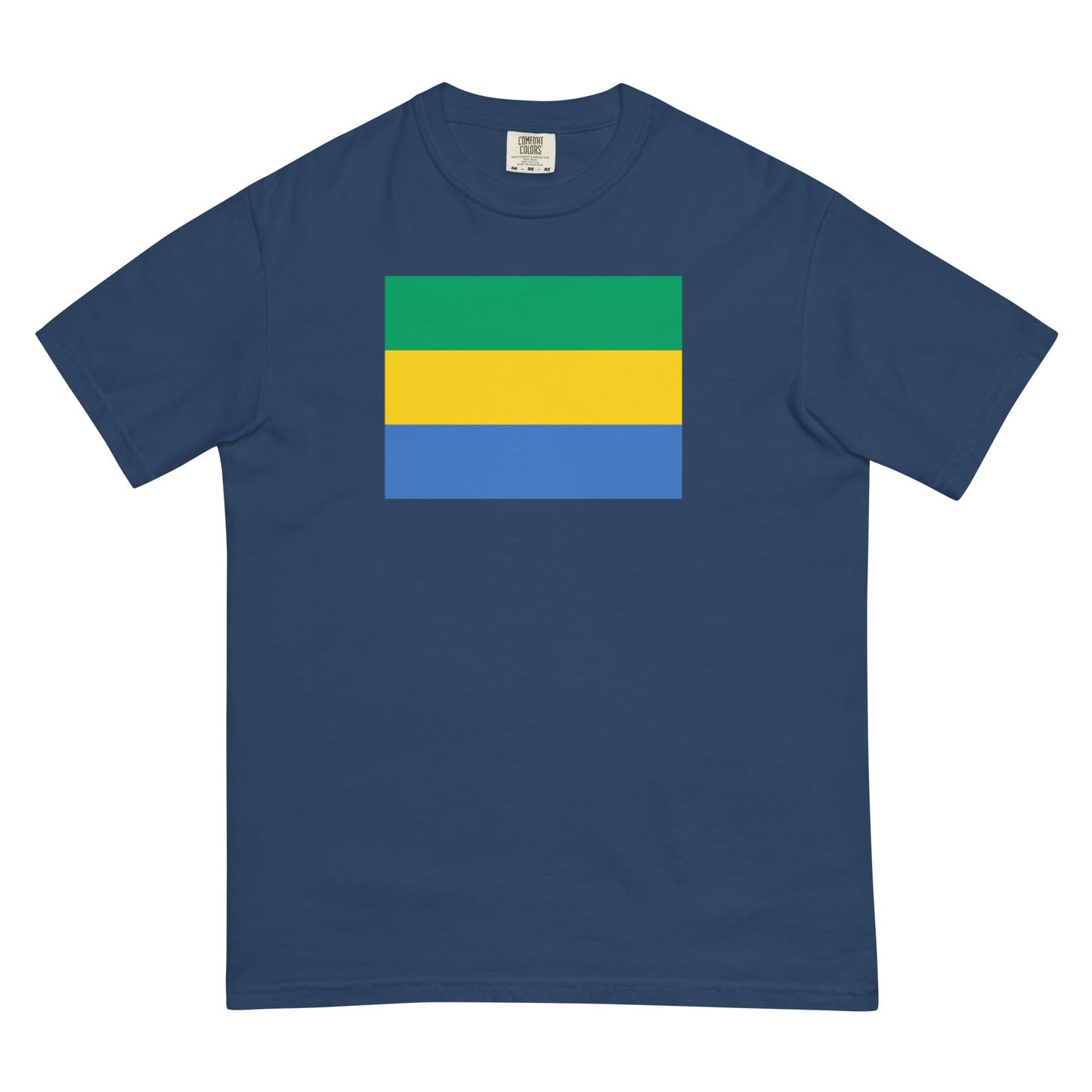 Gabon pride shirt in true navy – unisex, 3X large
