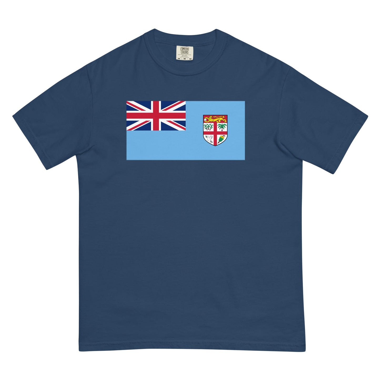 blue spruce shirt with Fiji flag design, large