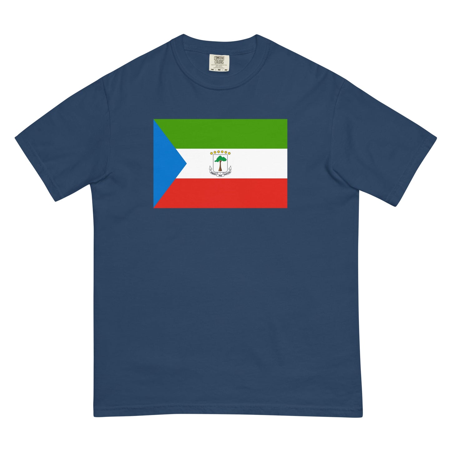 true navy shirt with Equatorial Guinea flag design, medium