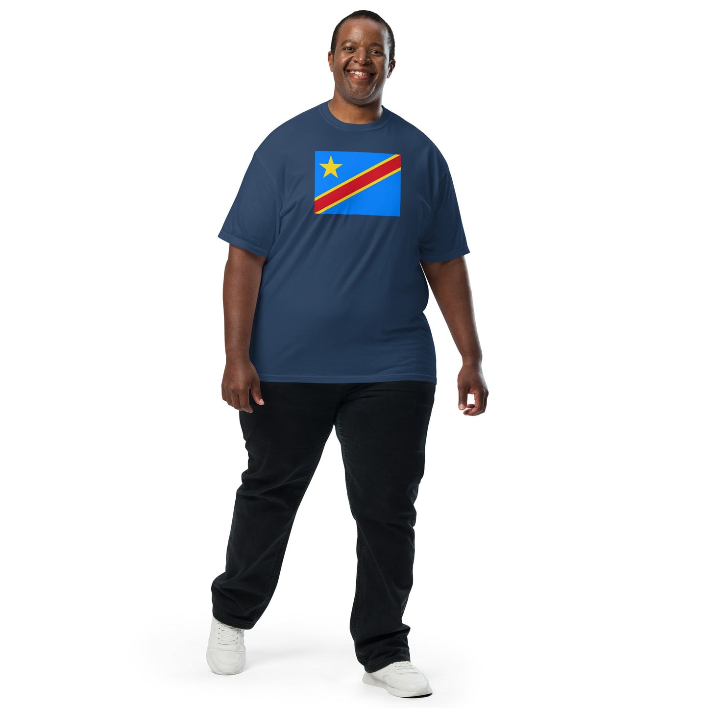 black shirt with Dominica flag design, 4X large