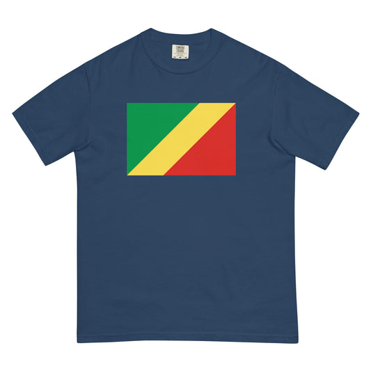 Congo flag shirt in black, size small