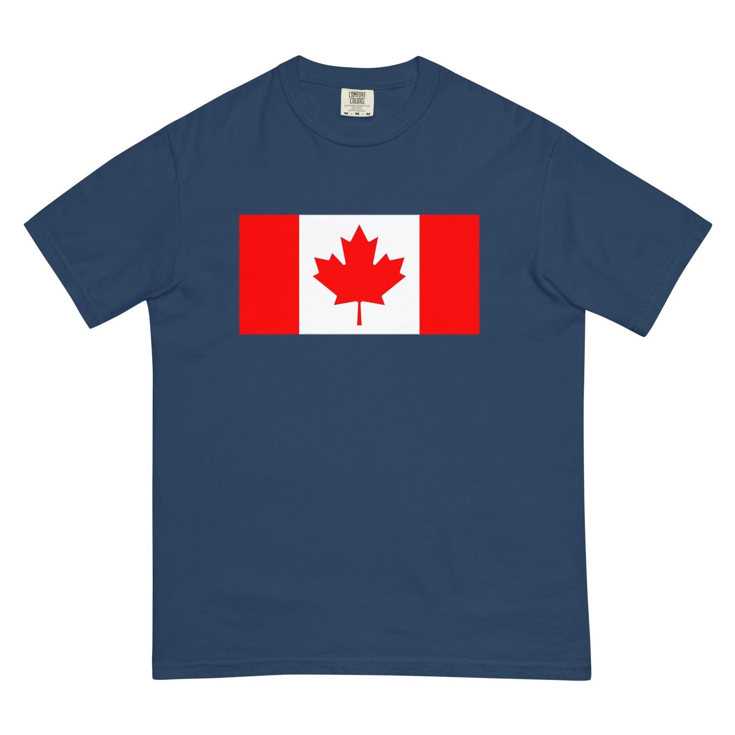 Stylish Canada flag t-shirt laid flat, 3X large, berry