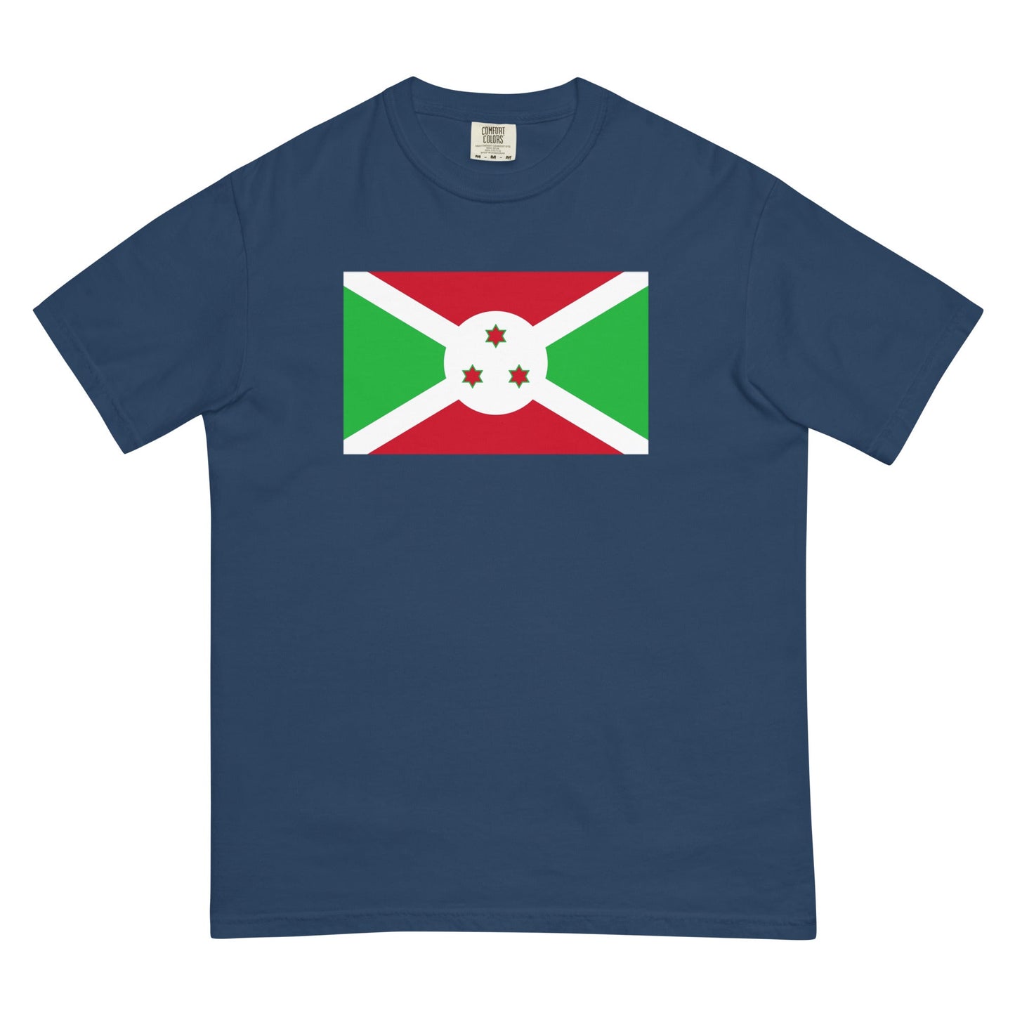 blue spruce shirt with Burundi flag design, extra large