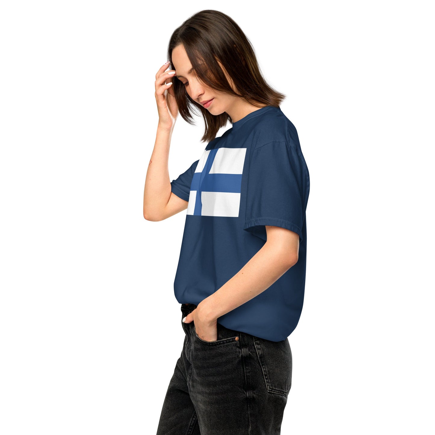 Bold France flag design tee in black, medium