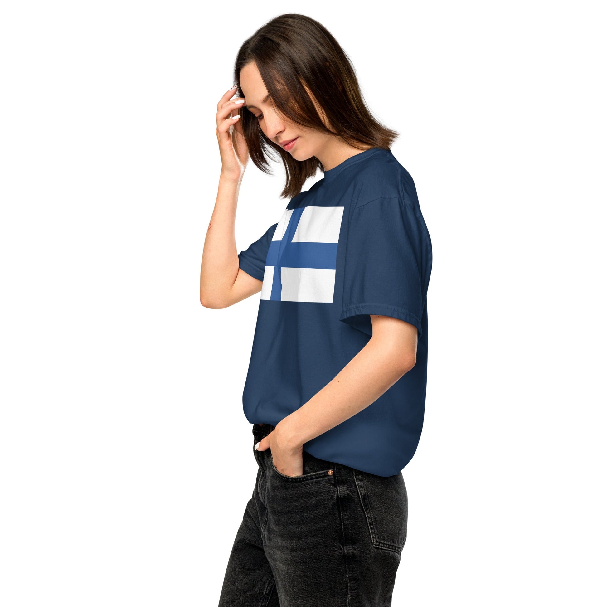 Bold France flag design tee in black, medium