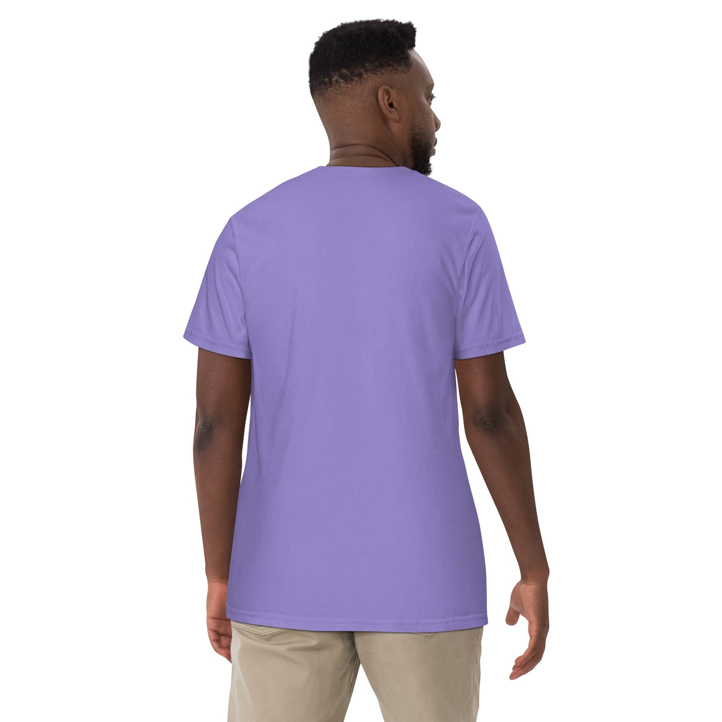 Flat lay of true navy Brunei flag tee, small size