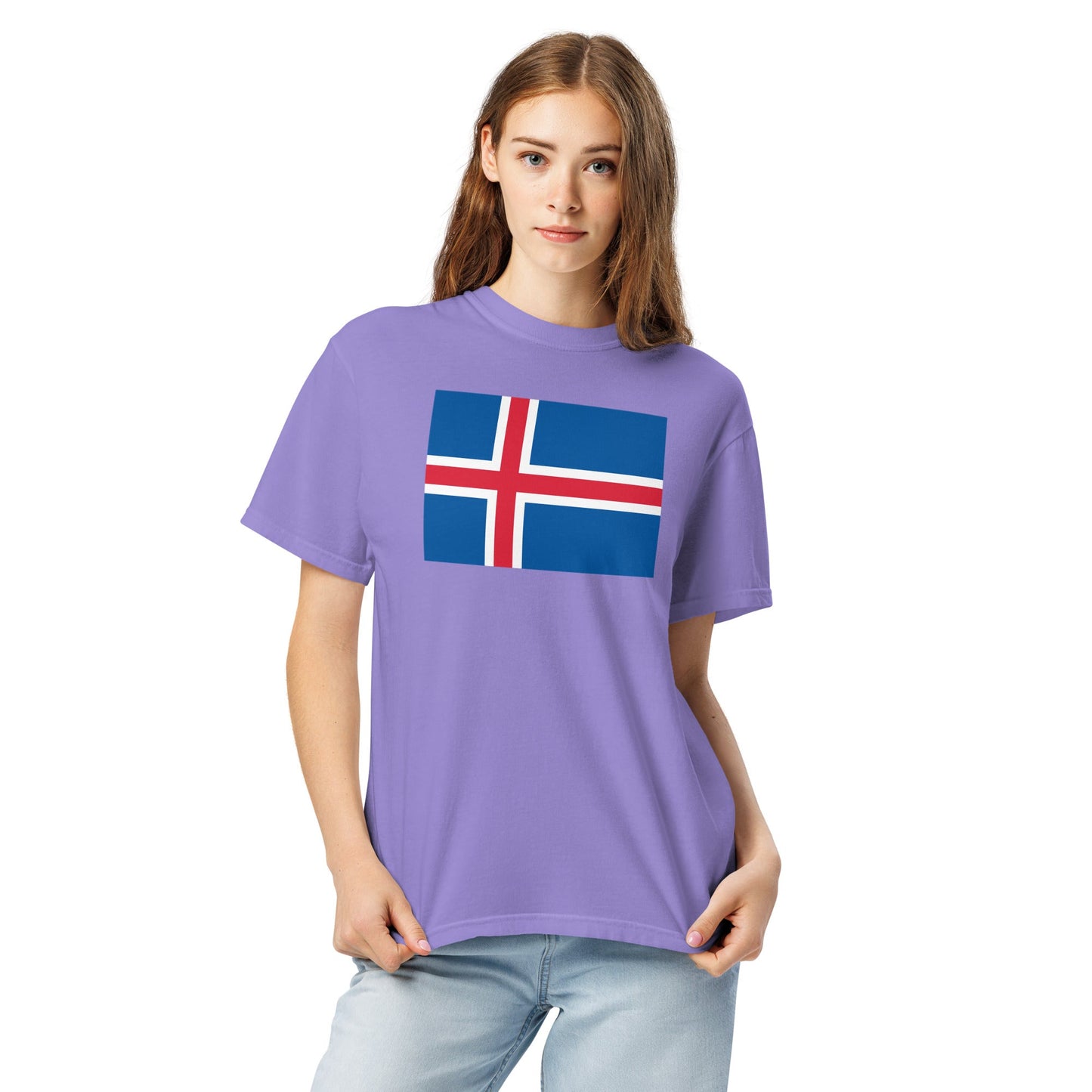 Iceland flag shirt in black, size extra large