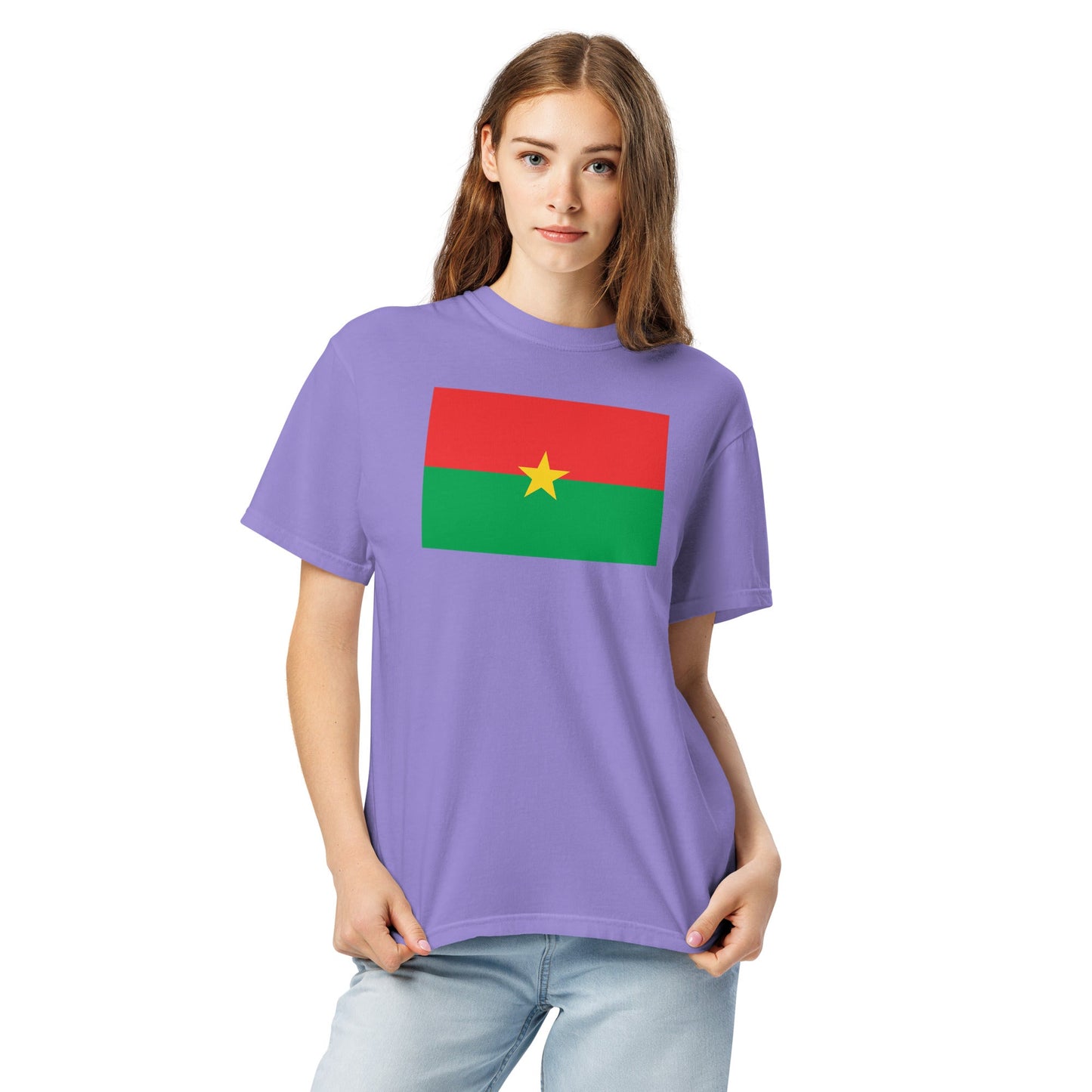 Flag tee representing Burkina Faso in black, large