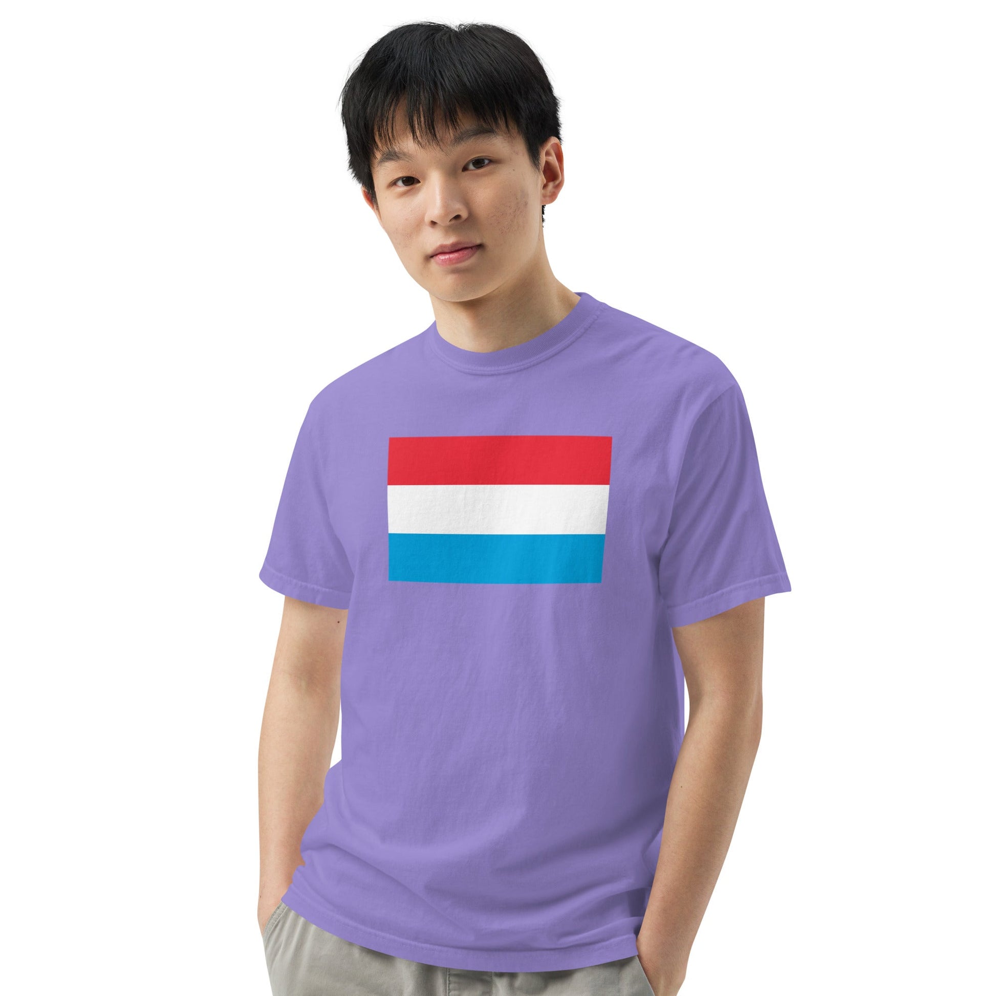 Flag tee representing Luxembourg in true navy, small