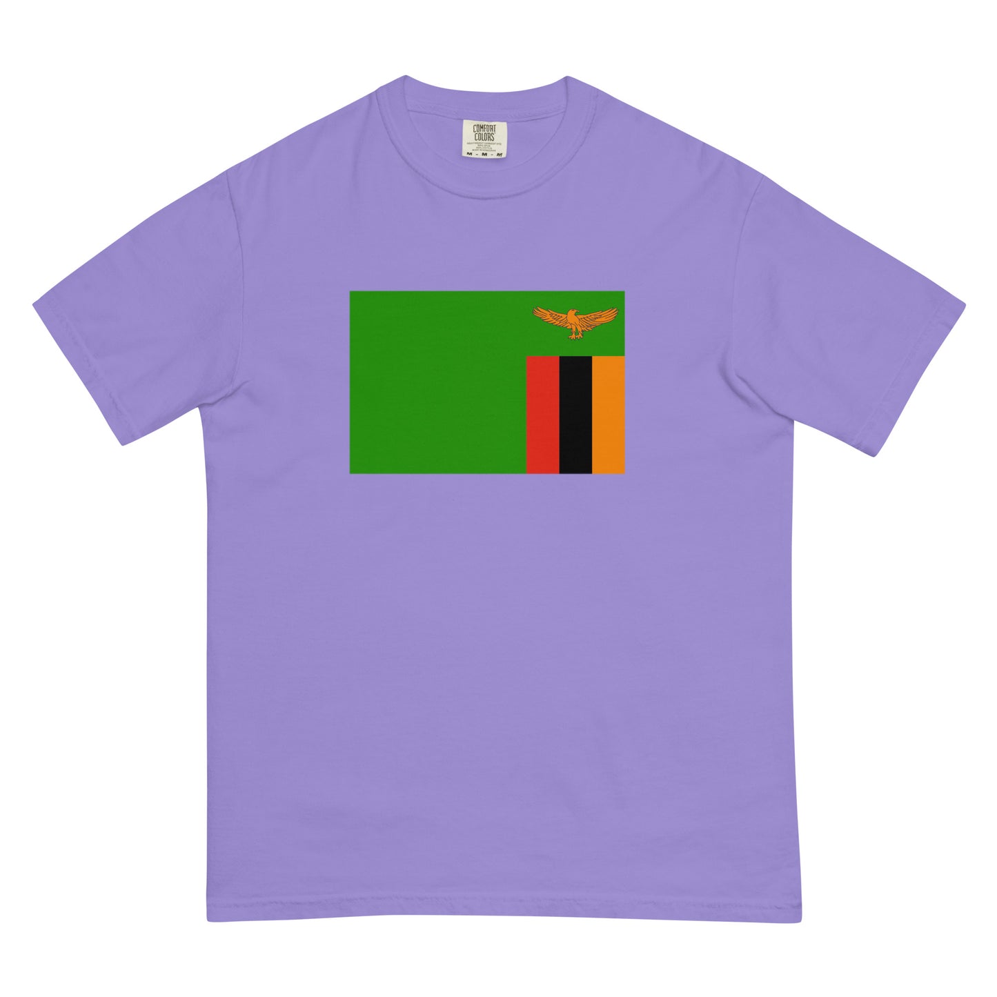 Flag tee representing Zambia in black, 3X large