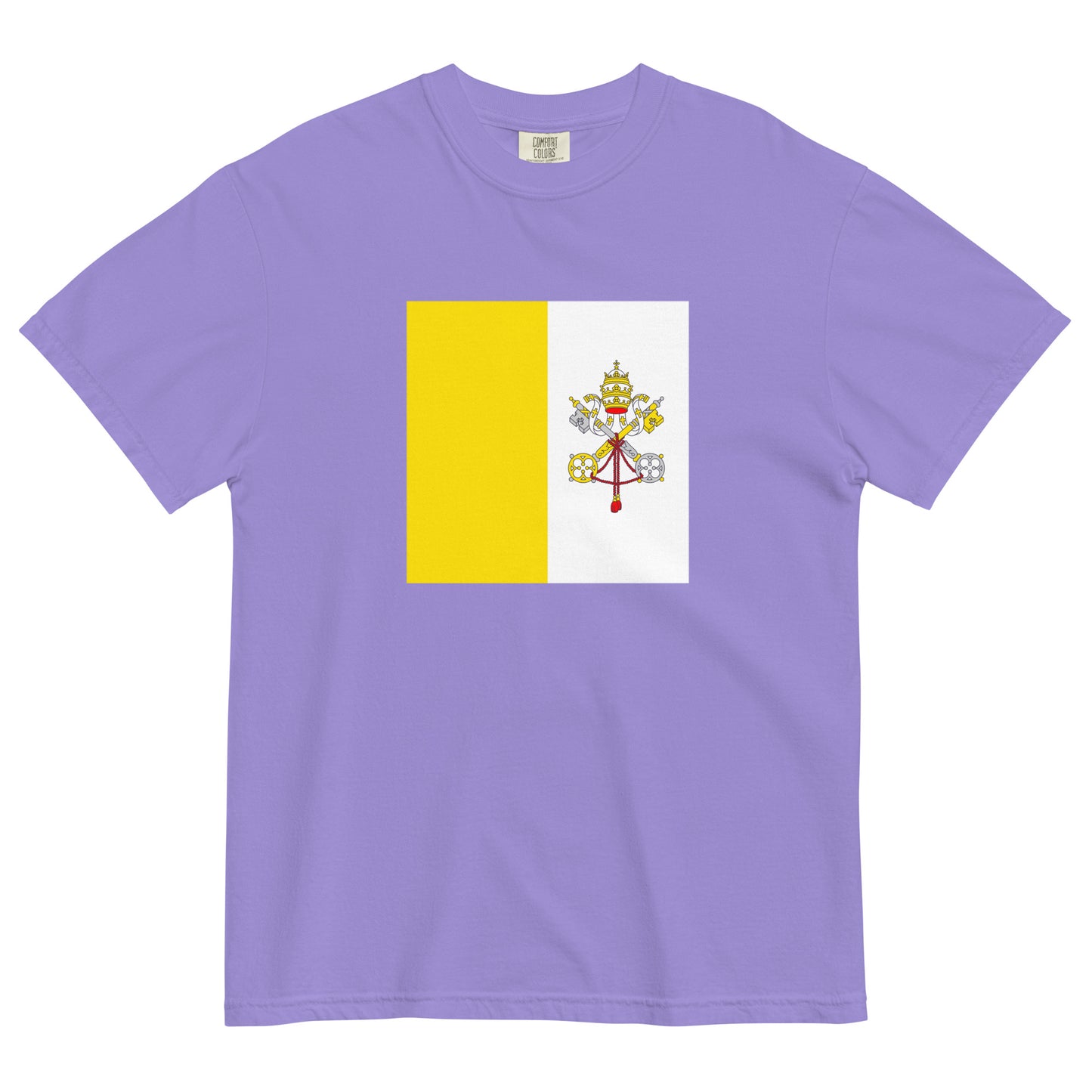 Bold Vatican City flag design tee in red, large