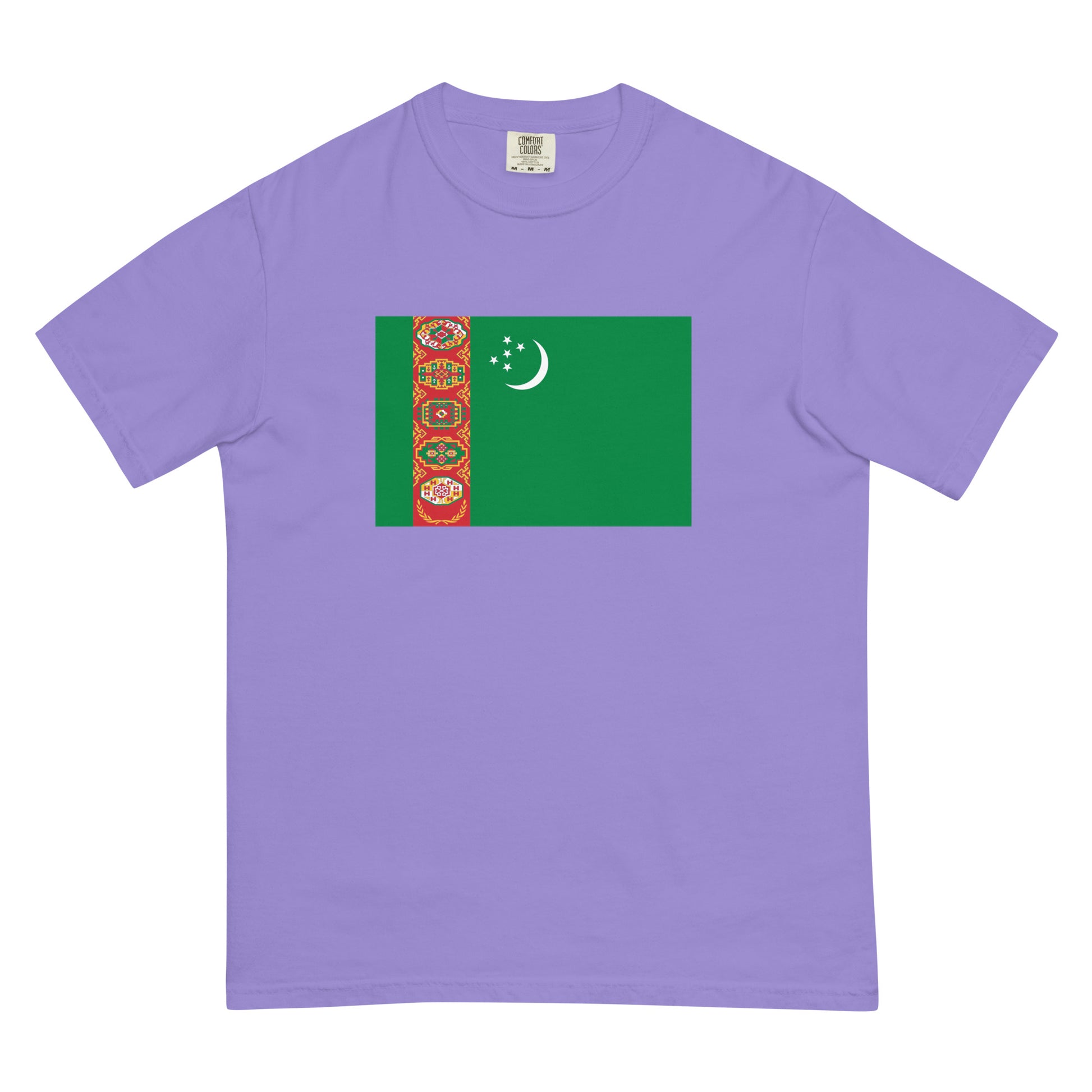 red shirt with Turkmenistan flag design, medium