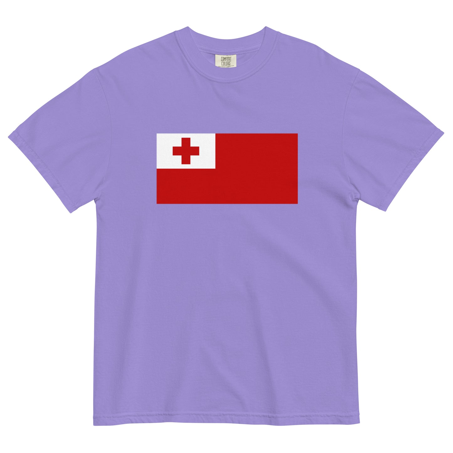true navy shirt with Tonga flag design, medium