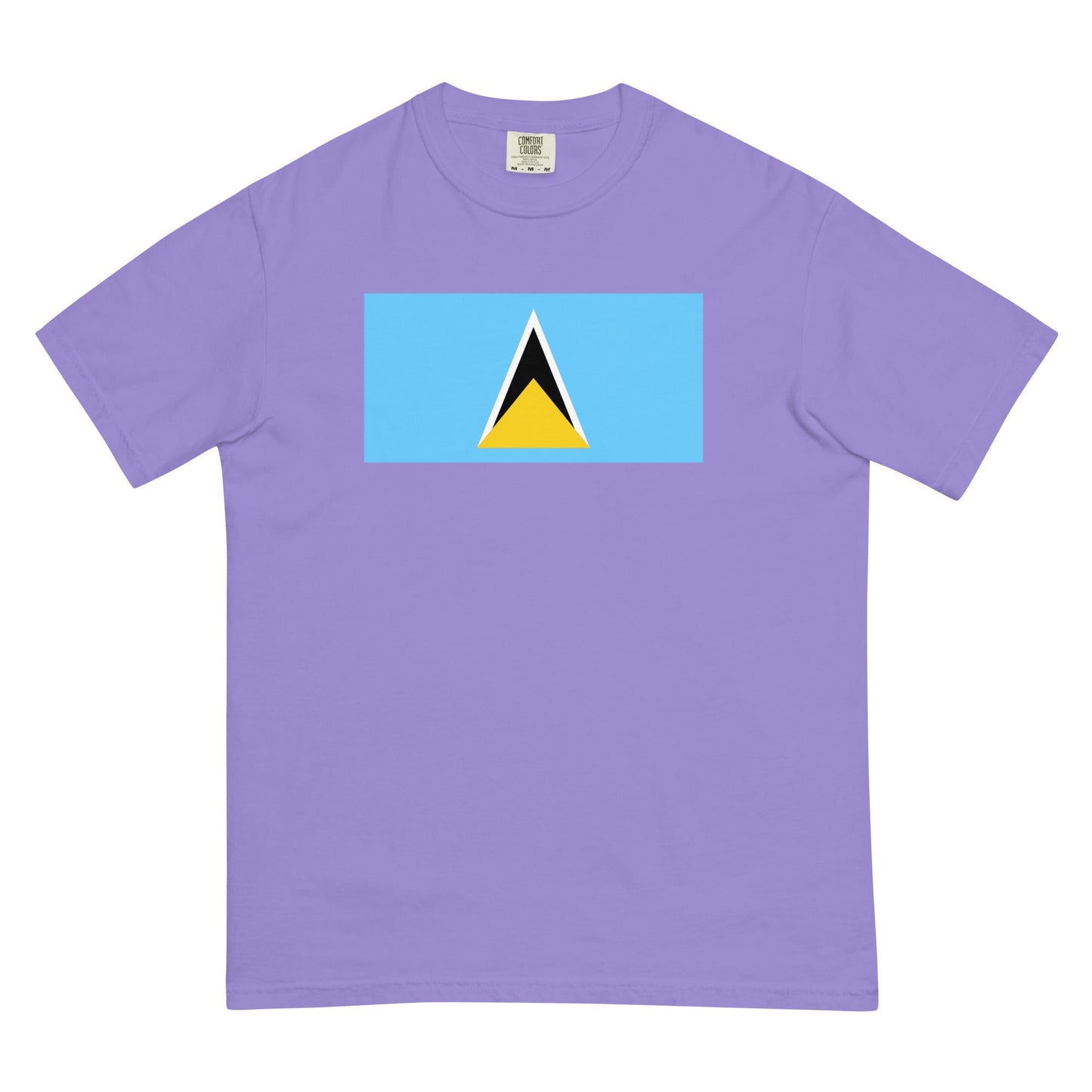 Saint Lucia pride shirt in red – unisex, extra large
