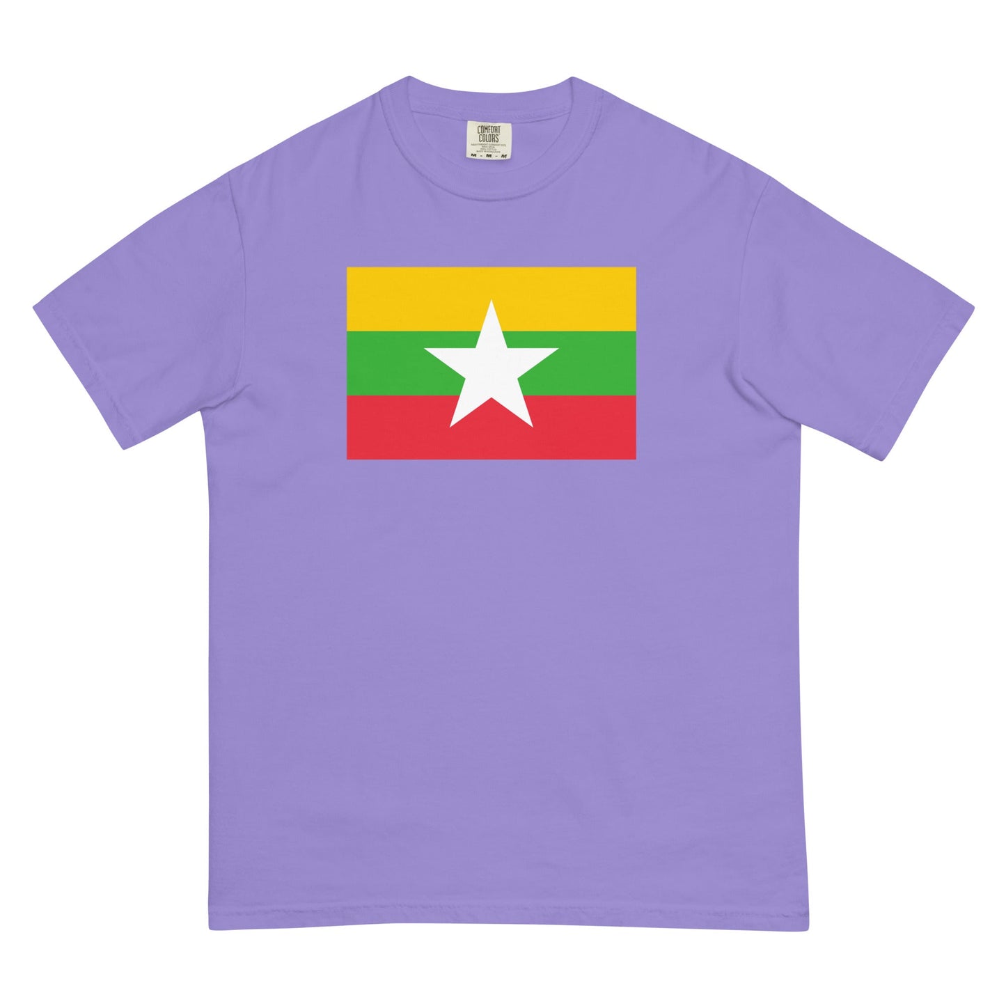 Myanmar flag shirt in black, size small