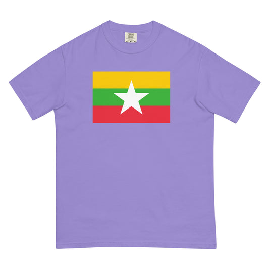 Myanmar flag shirt in black, size small
