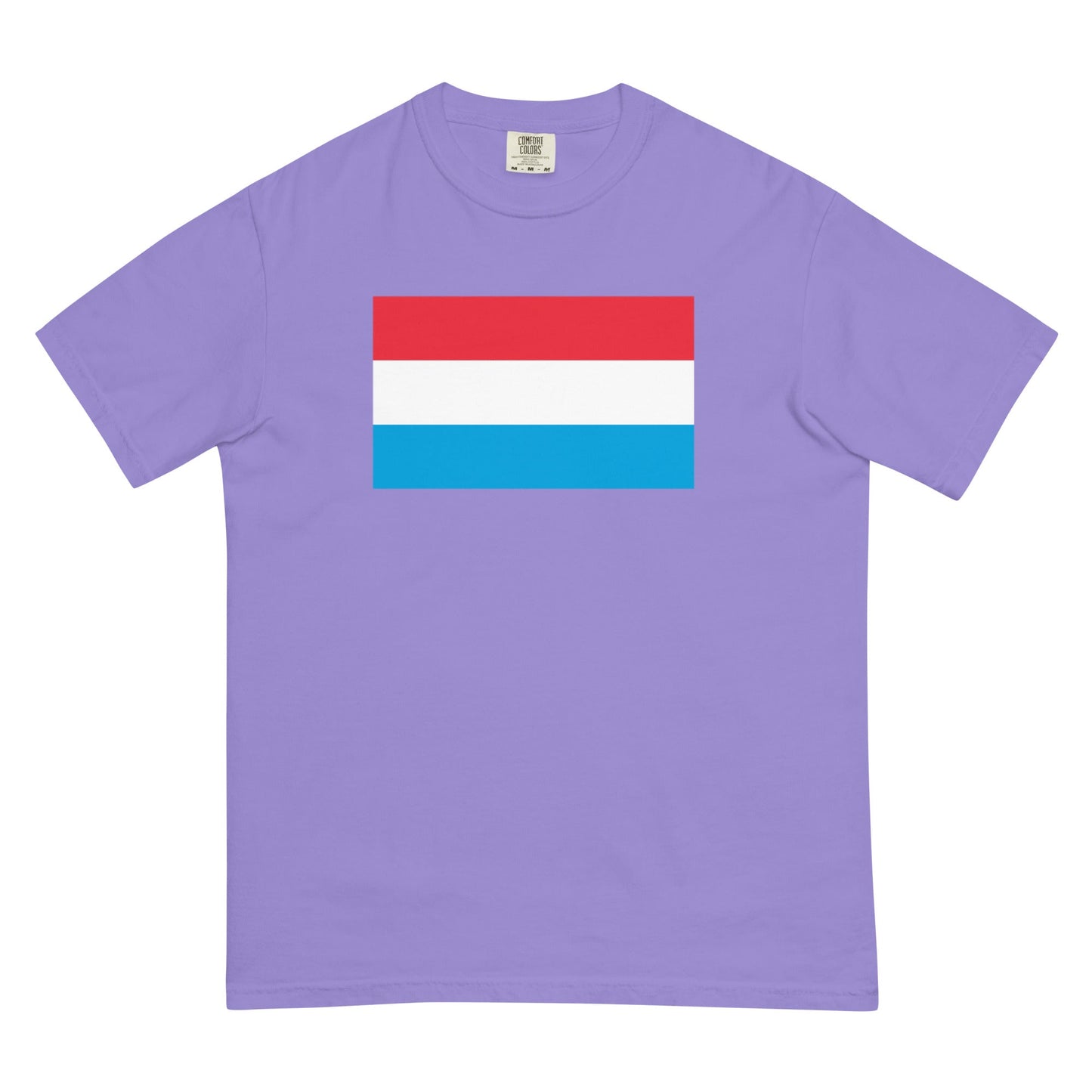 blue spruce shirt with Luxembourg flag design, medium