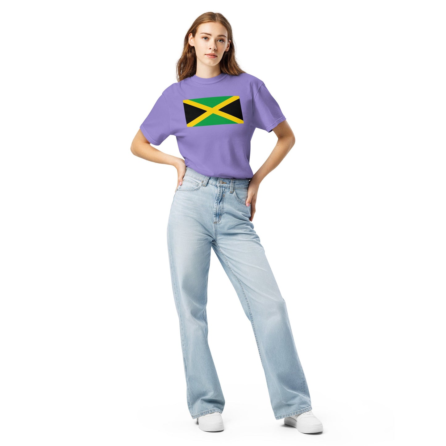 Bold Jamaica flag design tee in red, extra large