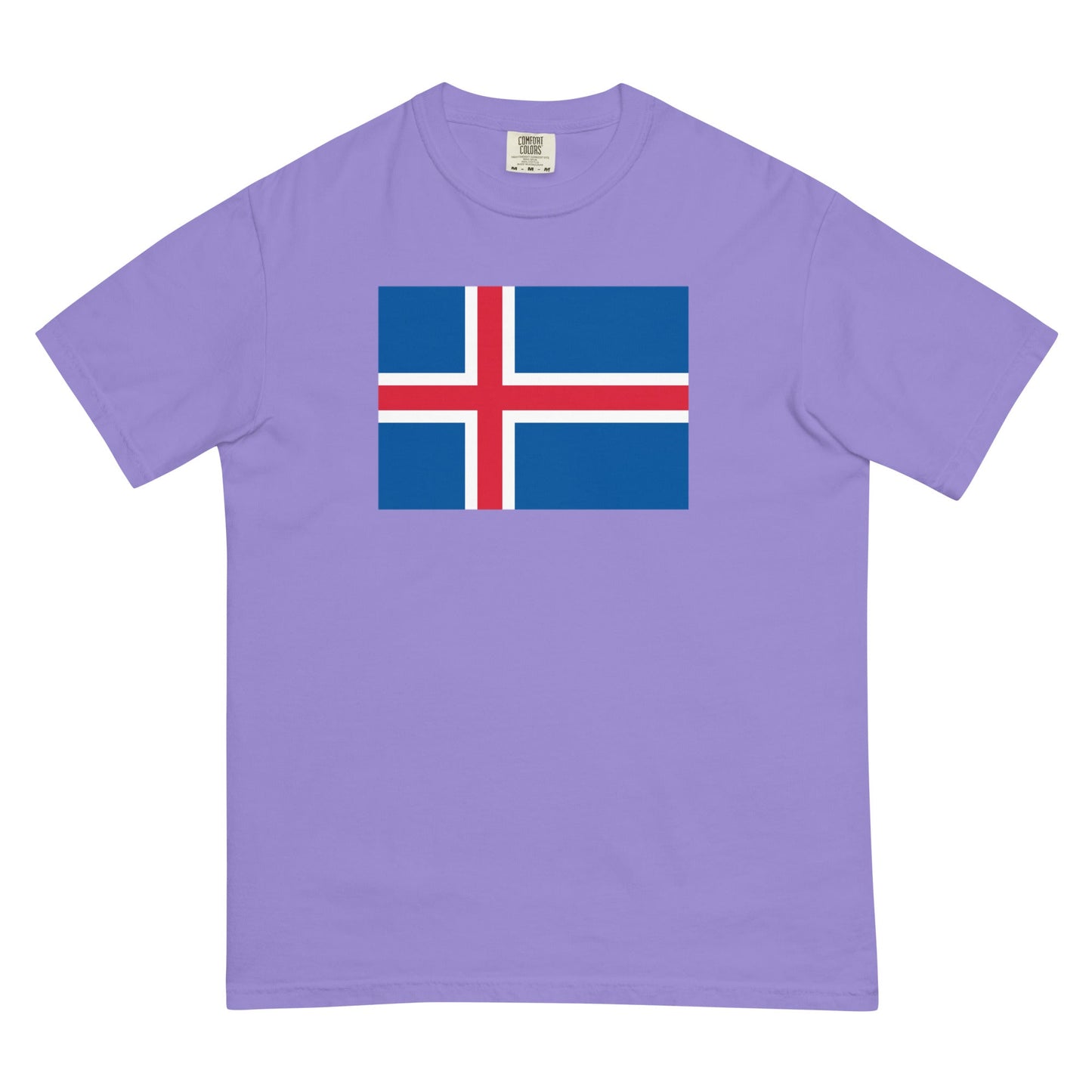 Flag tee representing Iceland in blue spruce, medium