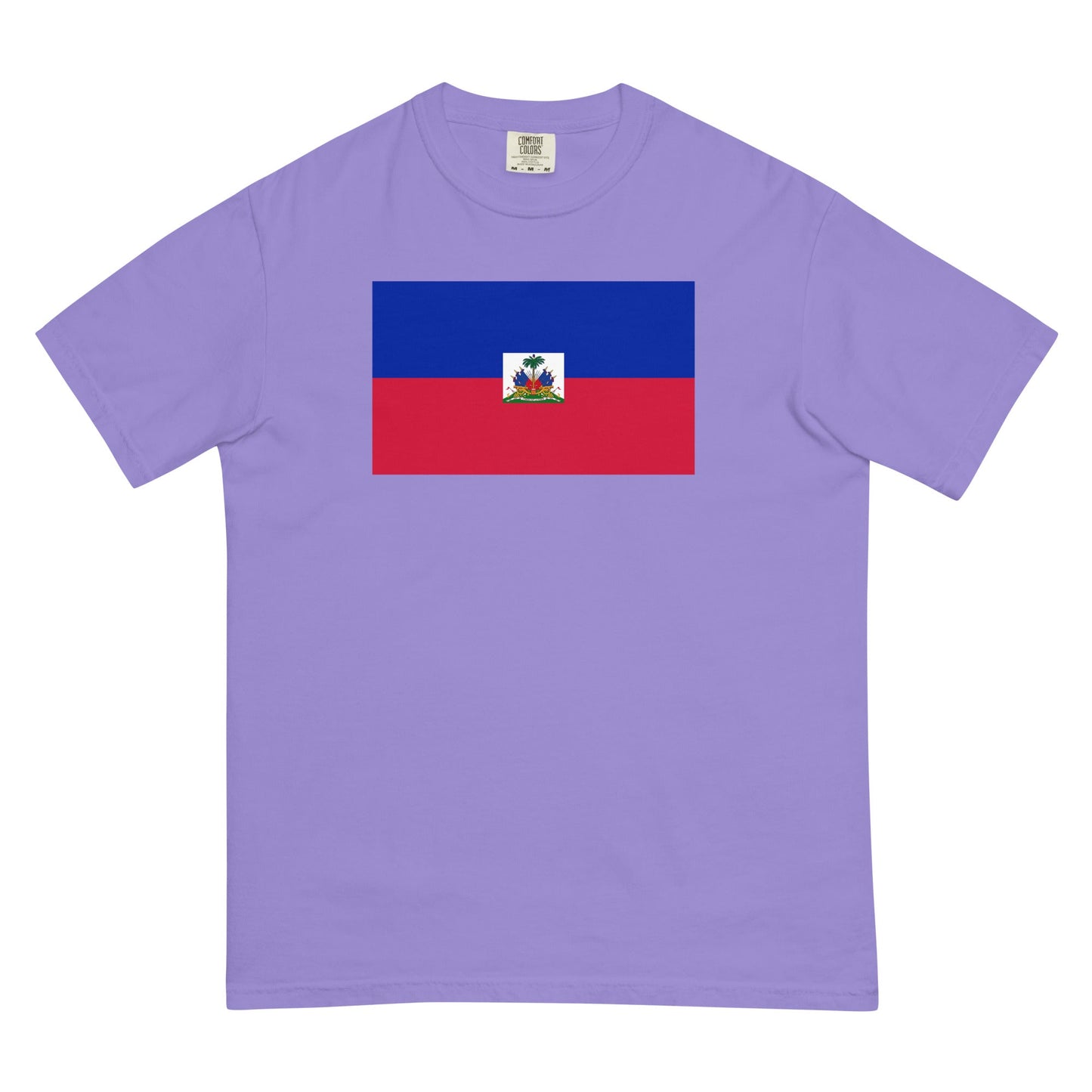 Bold Haiti flag design tee in berry, 2X large