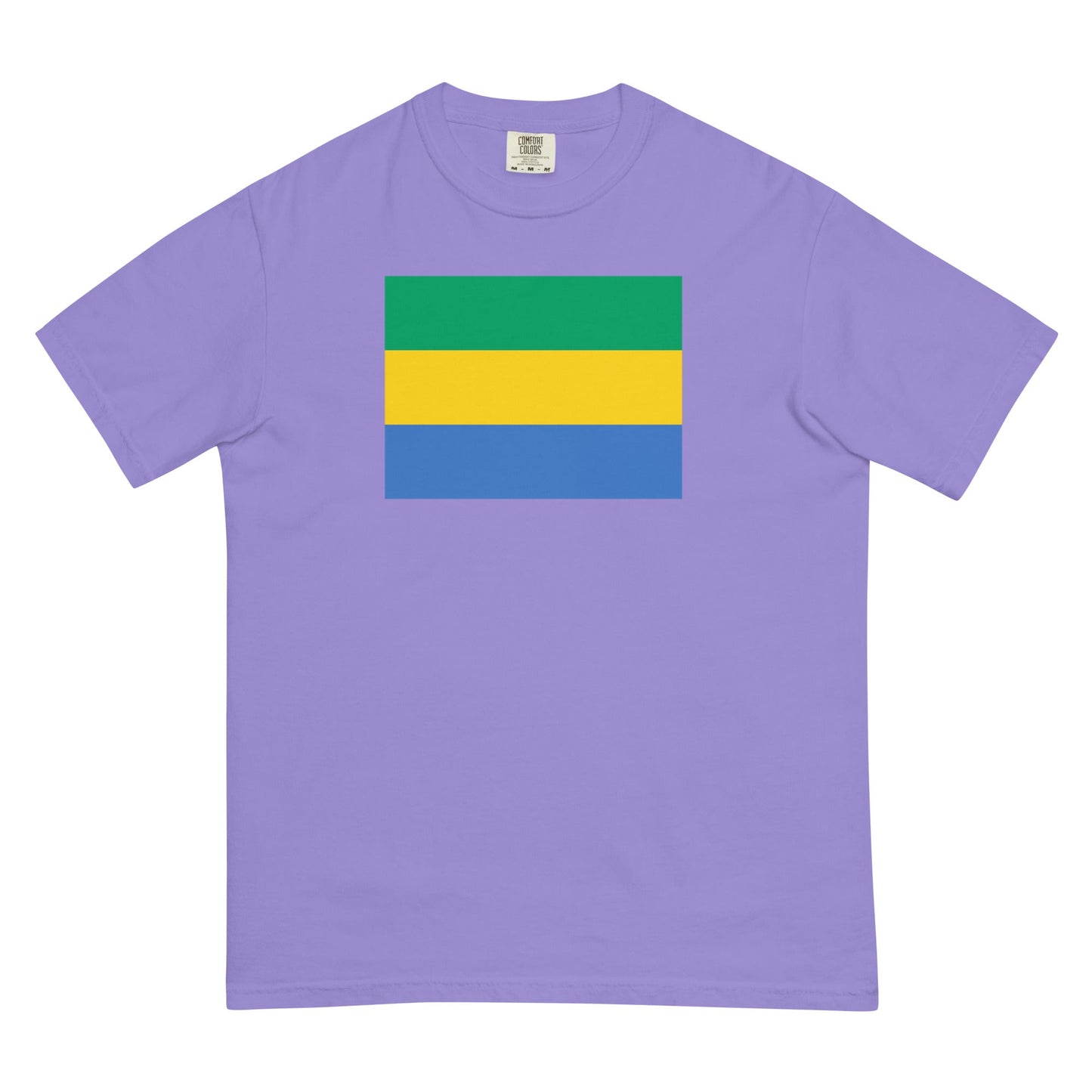 Flag tee representing Gabon in blue spruce, extra large