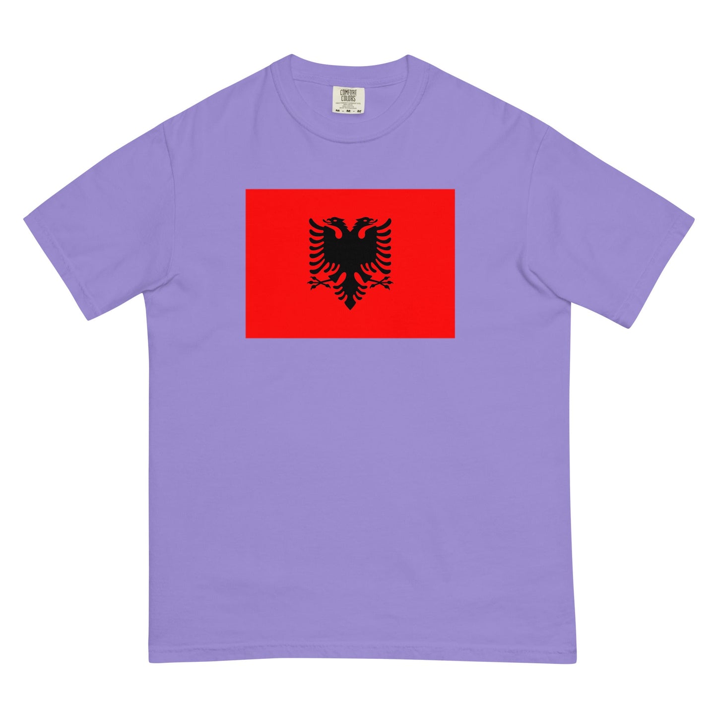 Bold Albania flag design tee in grape, 2X large