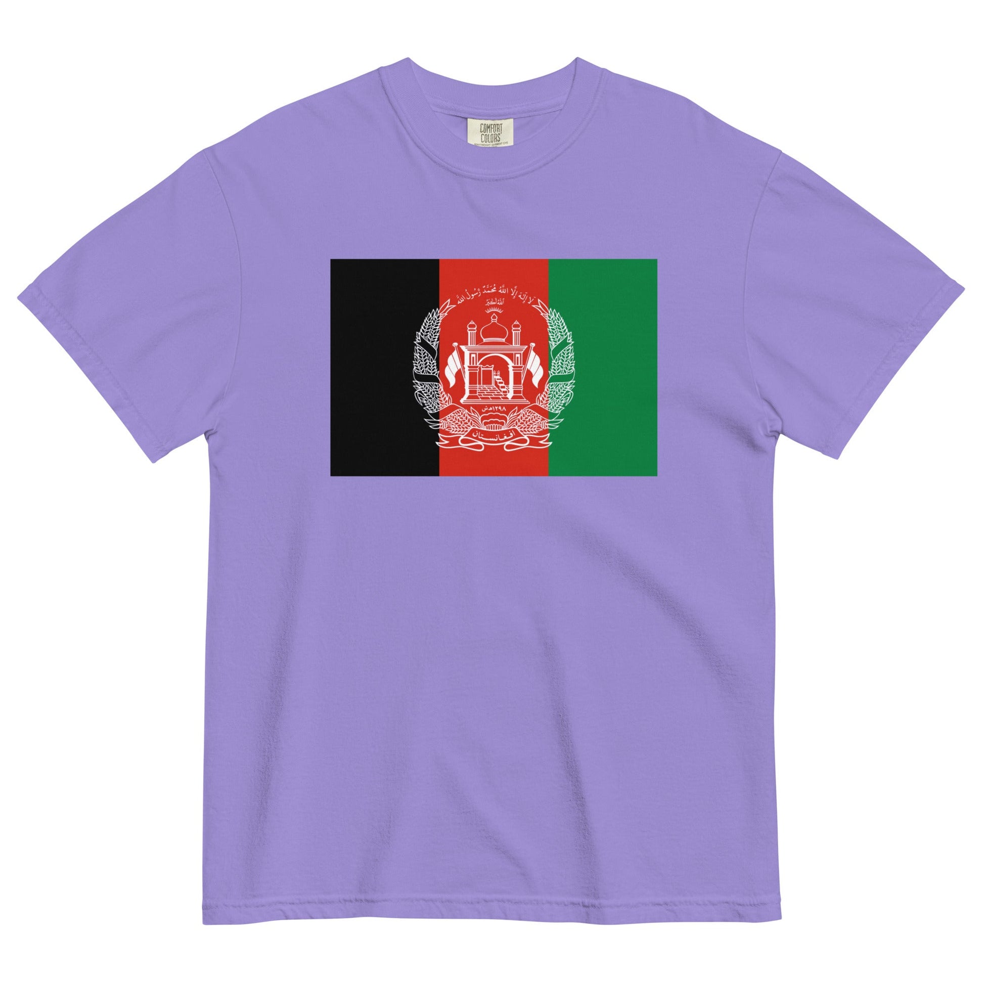 Flag tee representing Afghanistan in red, large