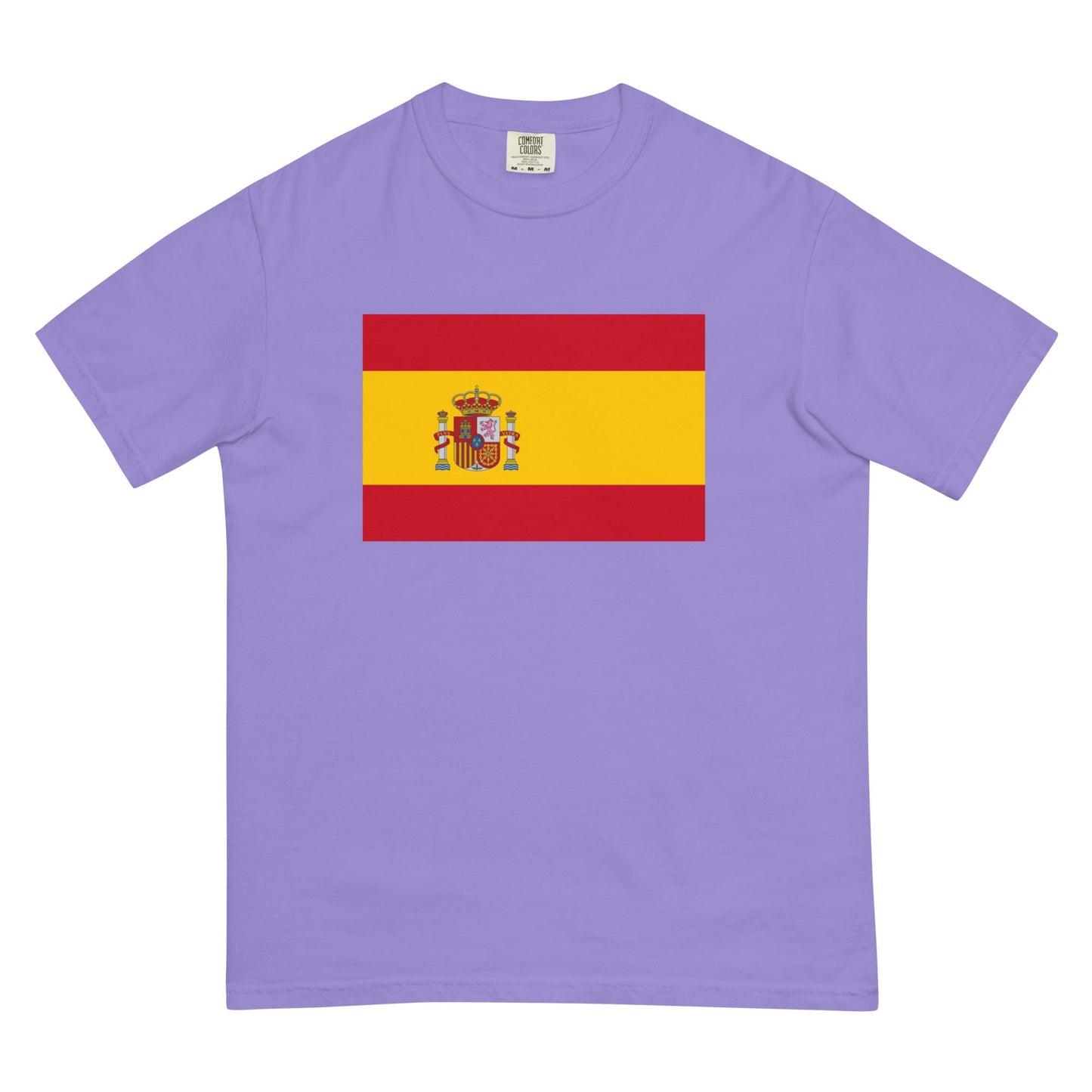 Flat lay of grey Spain flag tee, 4X large size