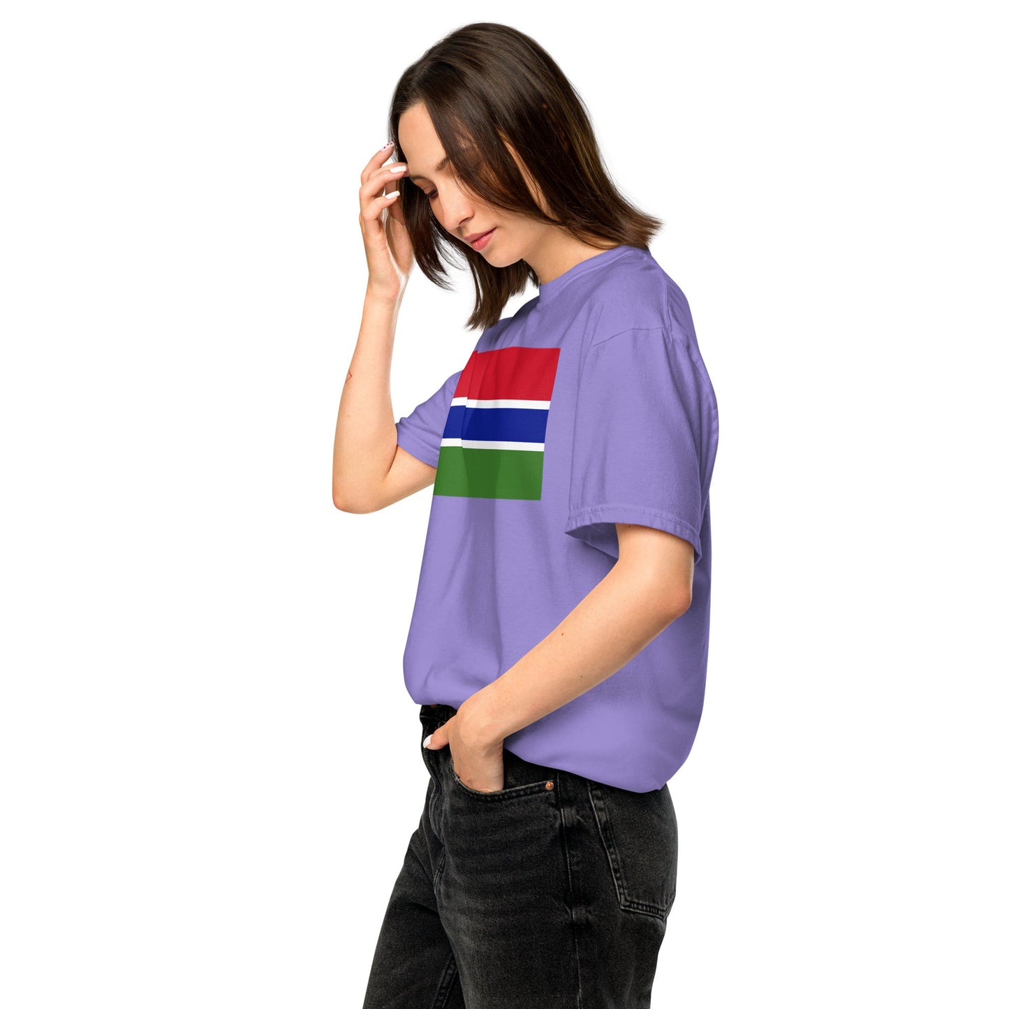 Gambia flag shirt in black, size 3X large
