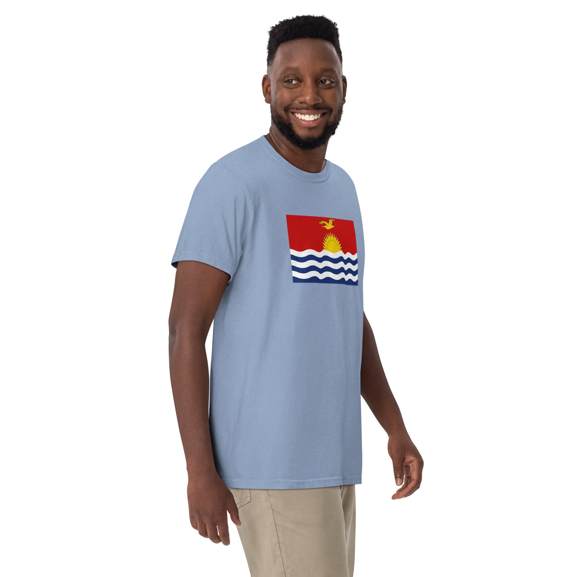 true navy shirt with Kosovo flag design, extra large