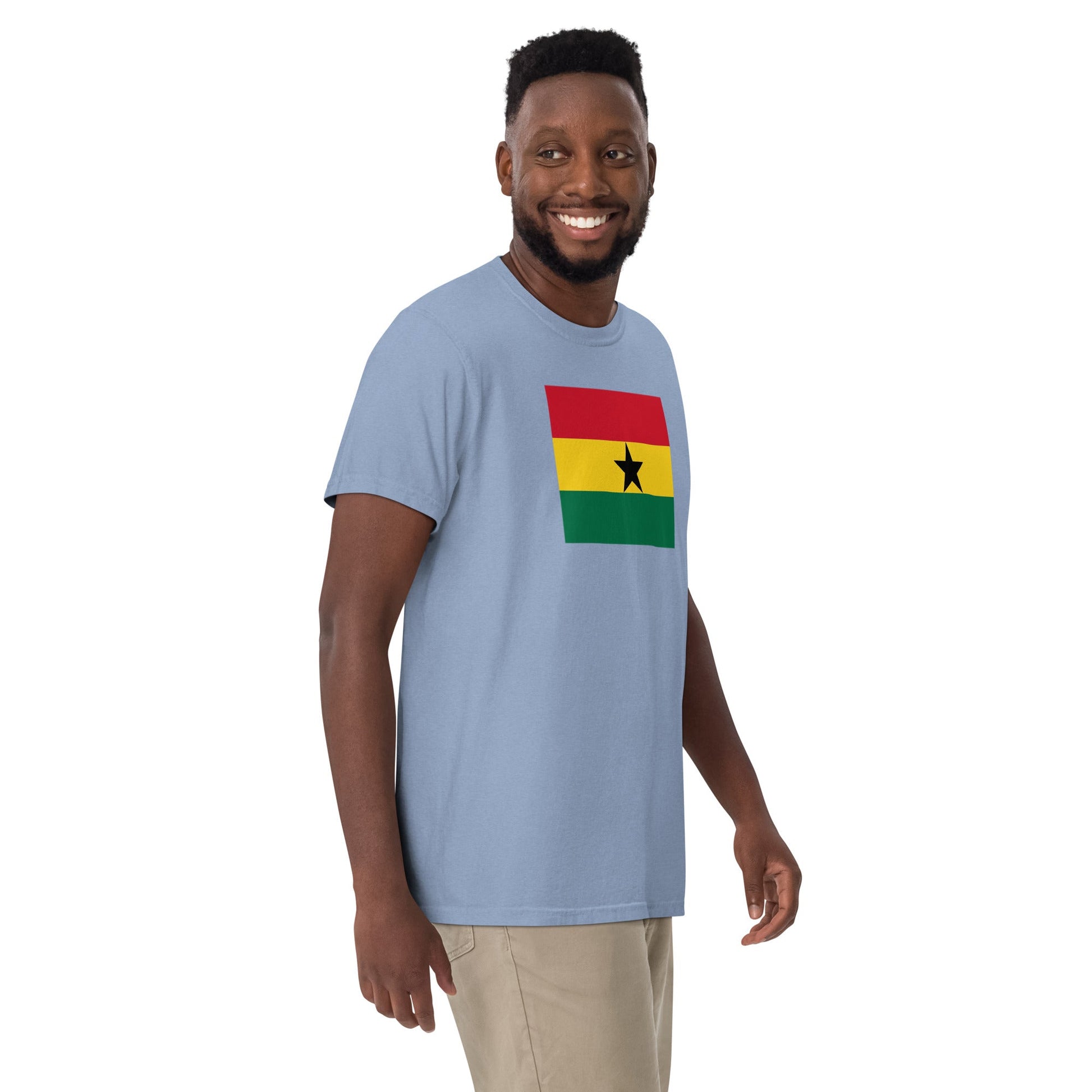 Bold Ghana flag design tee in red, medium
