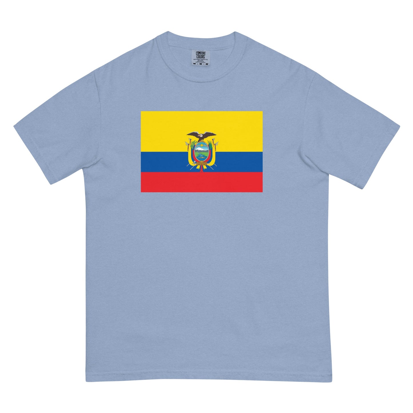 Bold Ecuador flag design tee in flo blue, 2X large