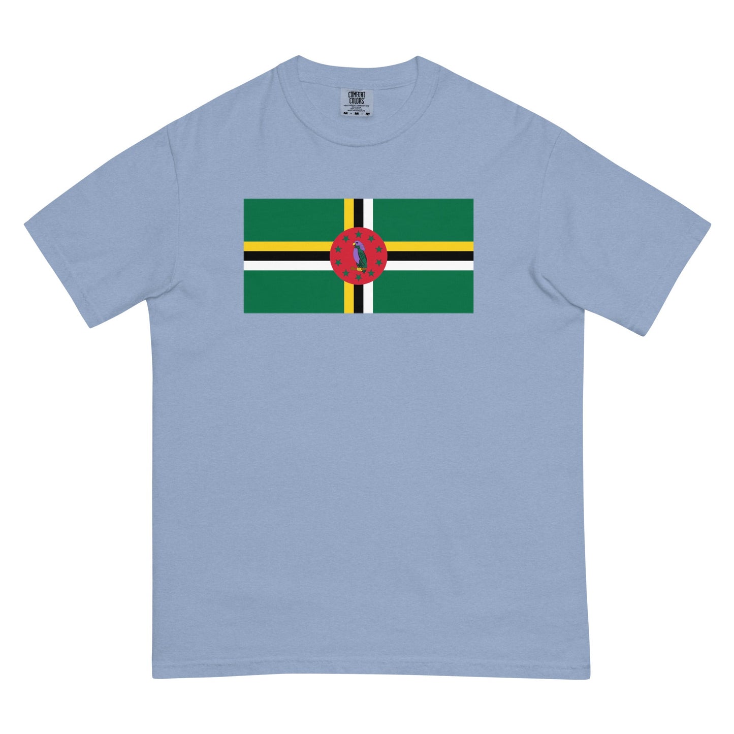 Bold Dominica 1 flag design tee in berry, large